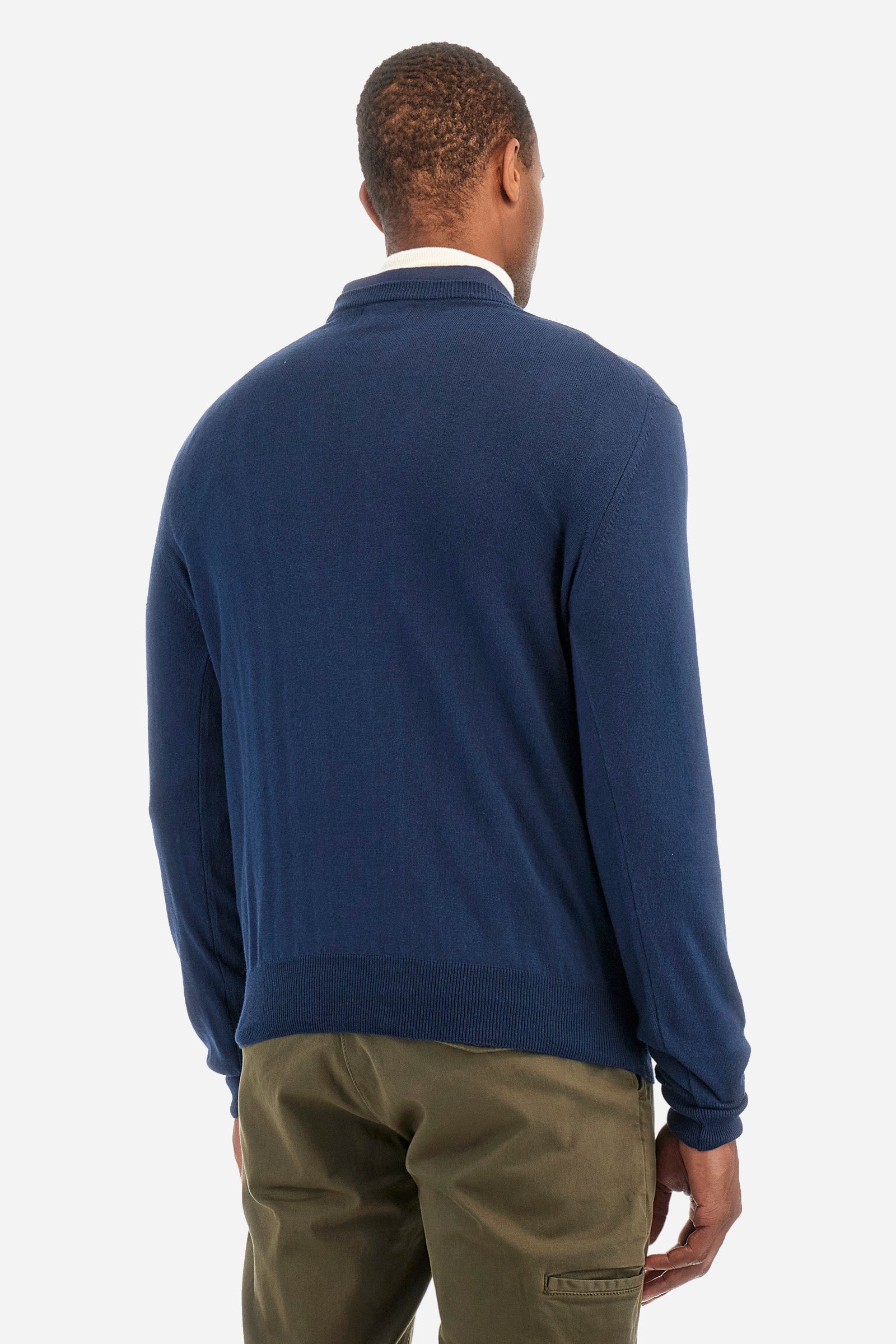 Regular fit pullover in cotton and wool - Zayden