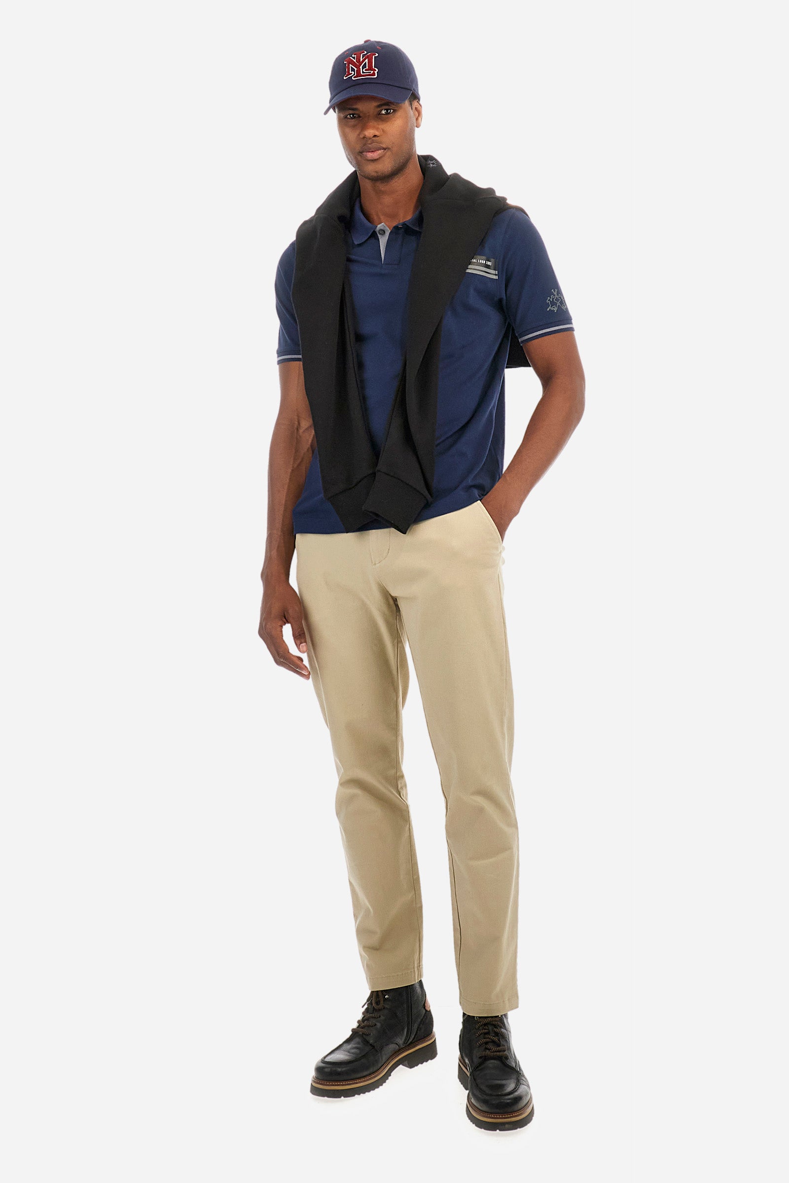 Regular fit polo shirt in stretch cotton - Zaccariah