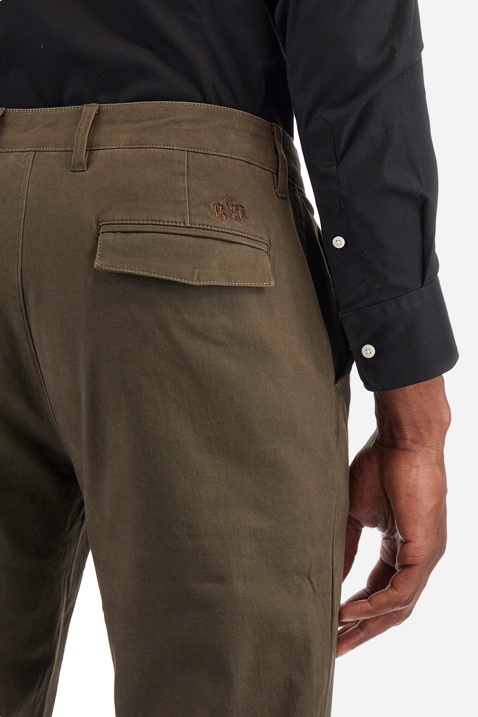 Regular fit stretch cotton chinos - Zenovio