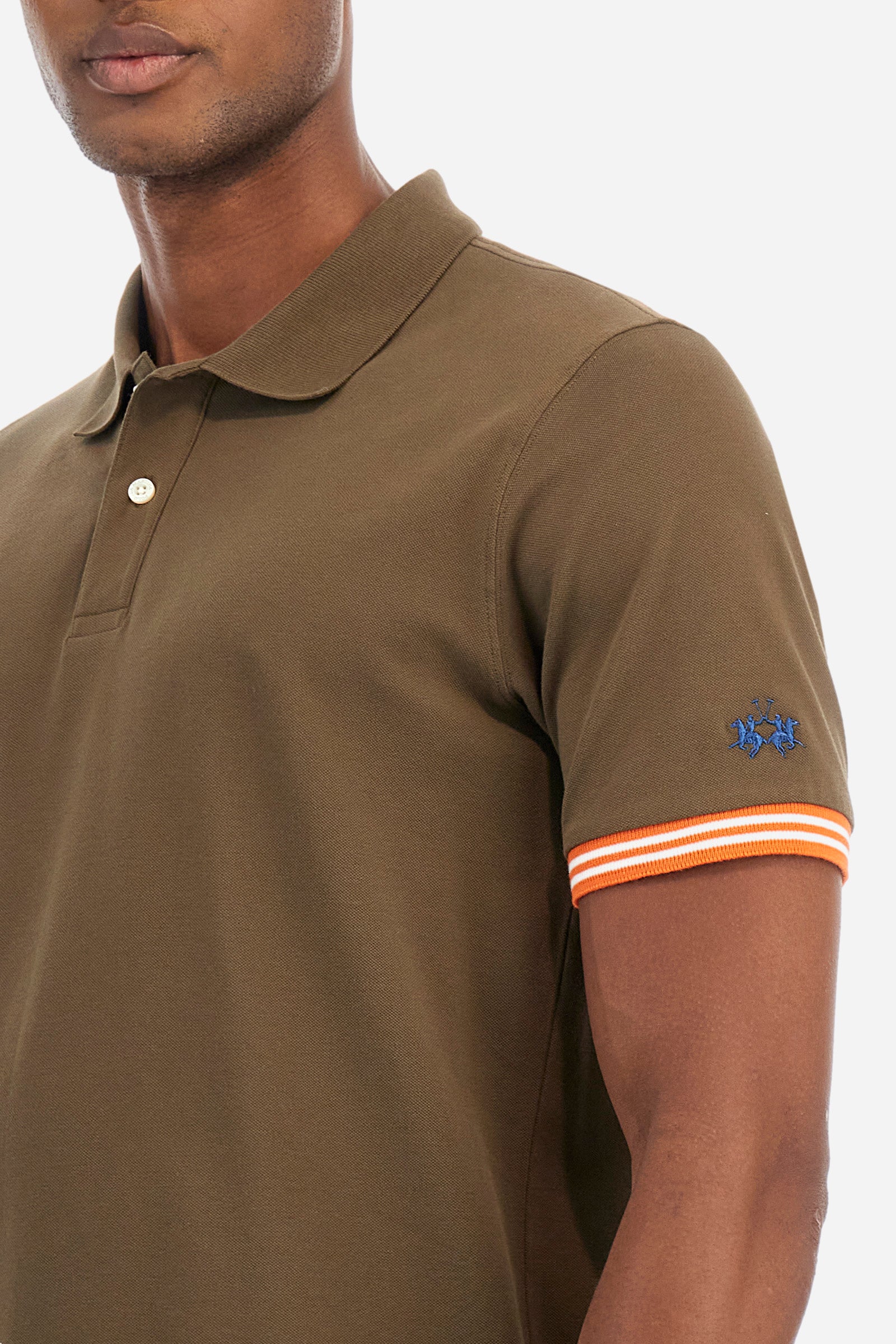 Regular fit polo shirt in stretch cotton - Zaccary