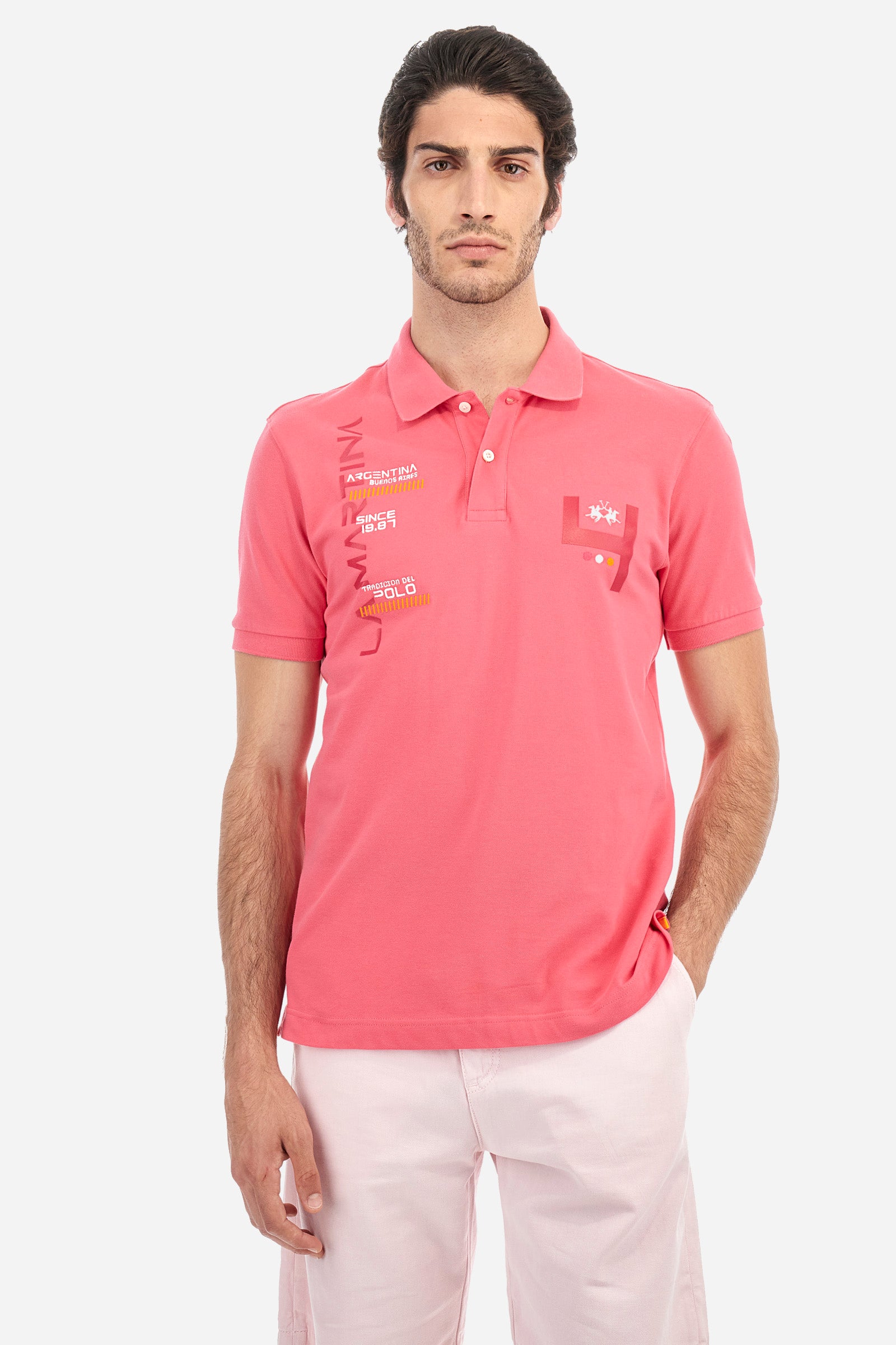 Polo in stretch piqué cotton in regular fit - Arnold