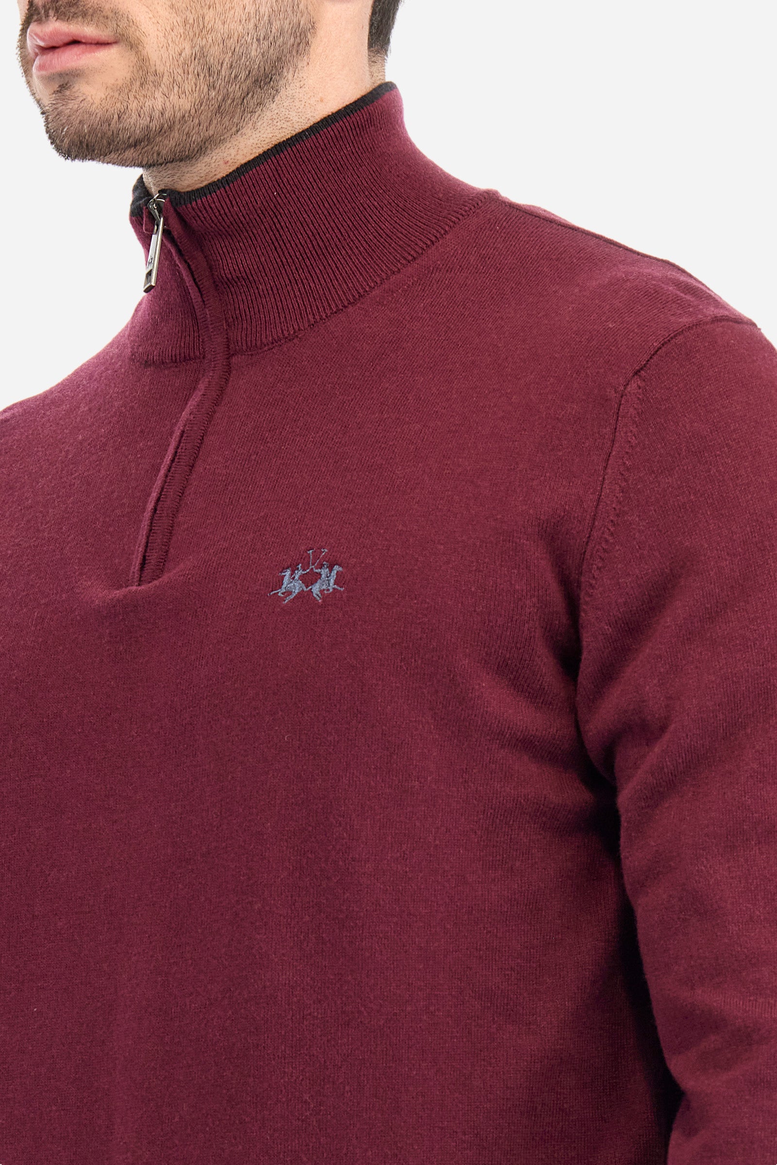 Regular fit pullover in cotton and wool - Zayyir