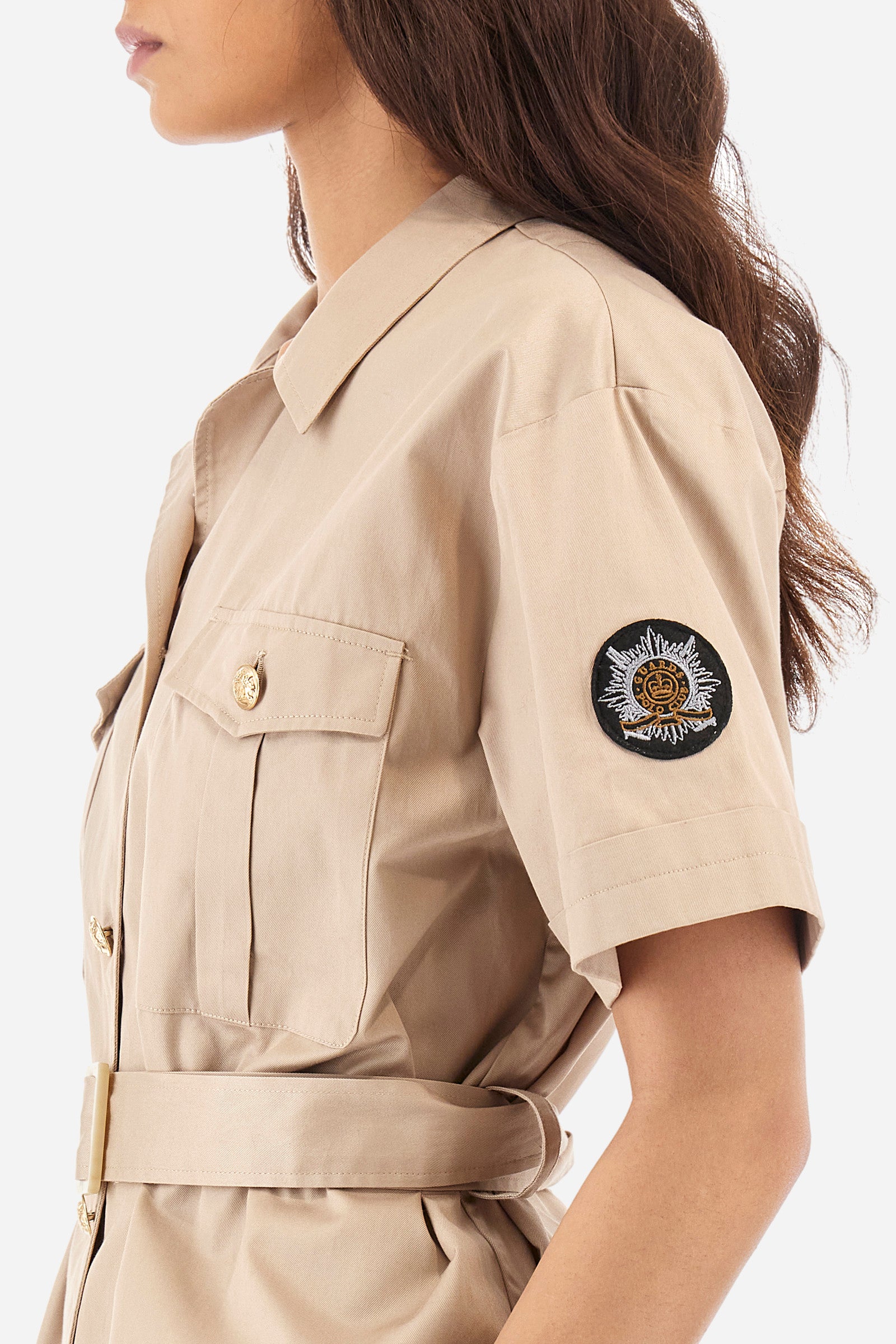 Regular-fit short-sleeved jacket in cotton - Yesseca