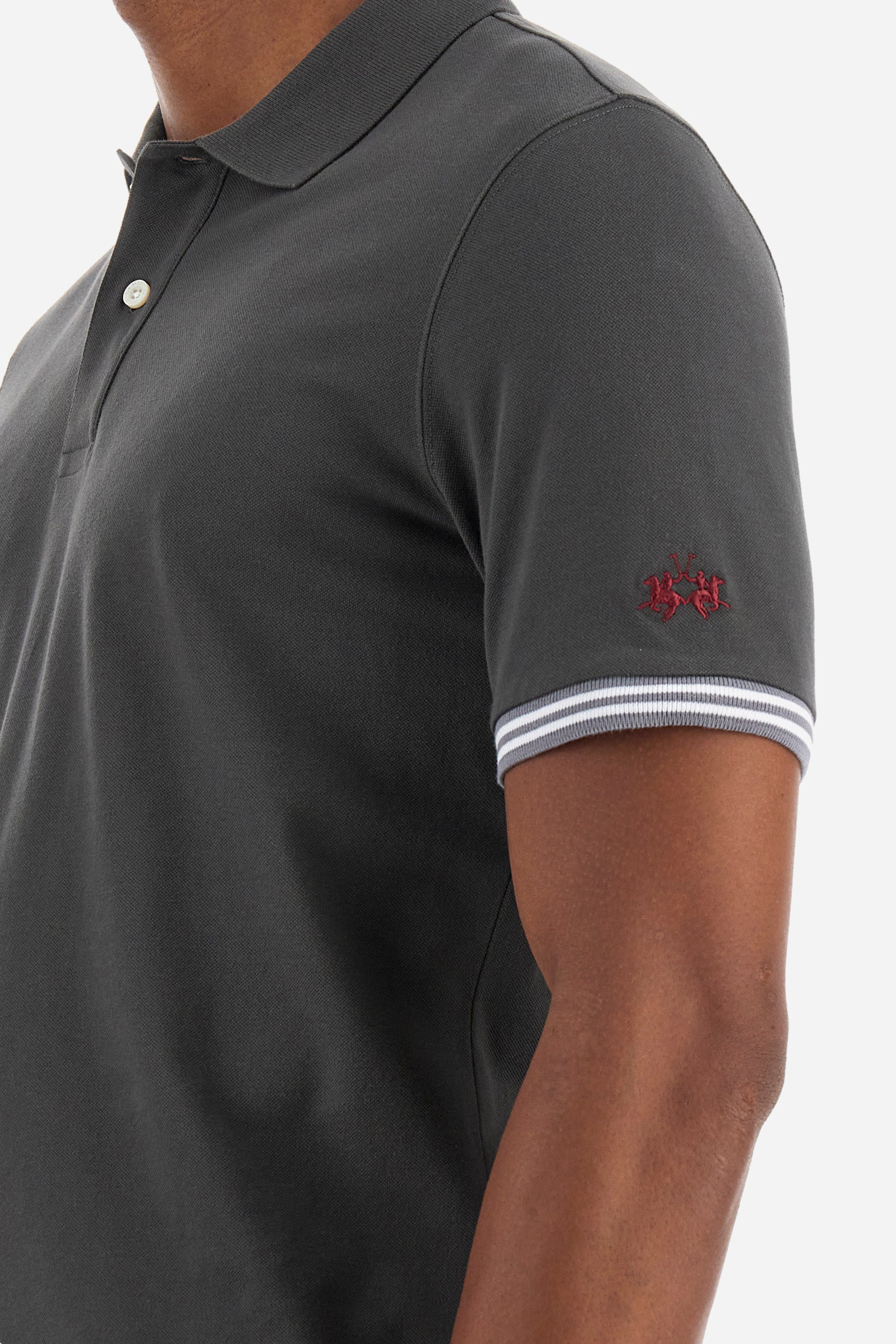 Regular fit polo shirt in stretch cotton - Zaccary