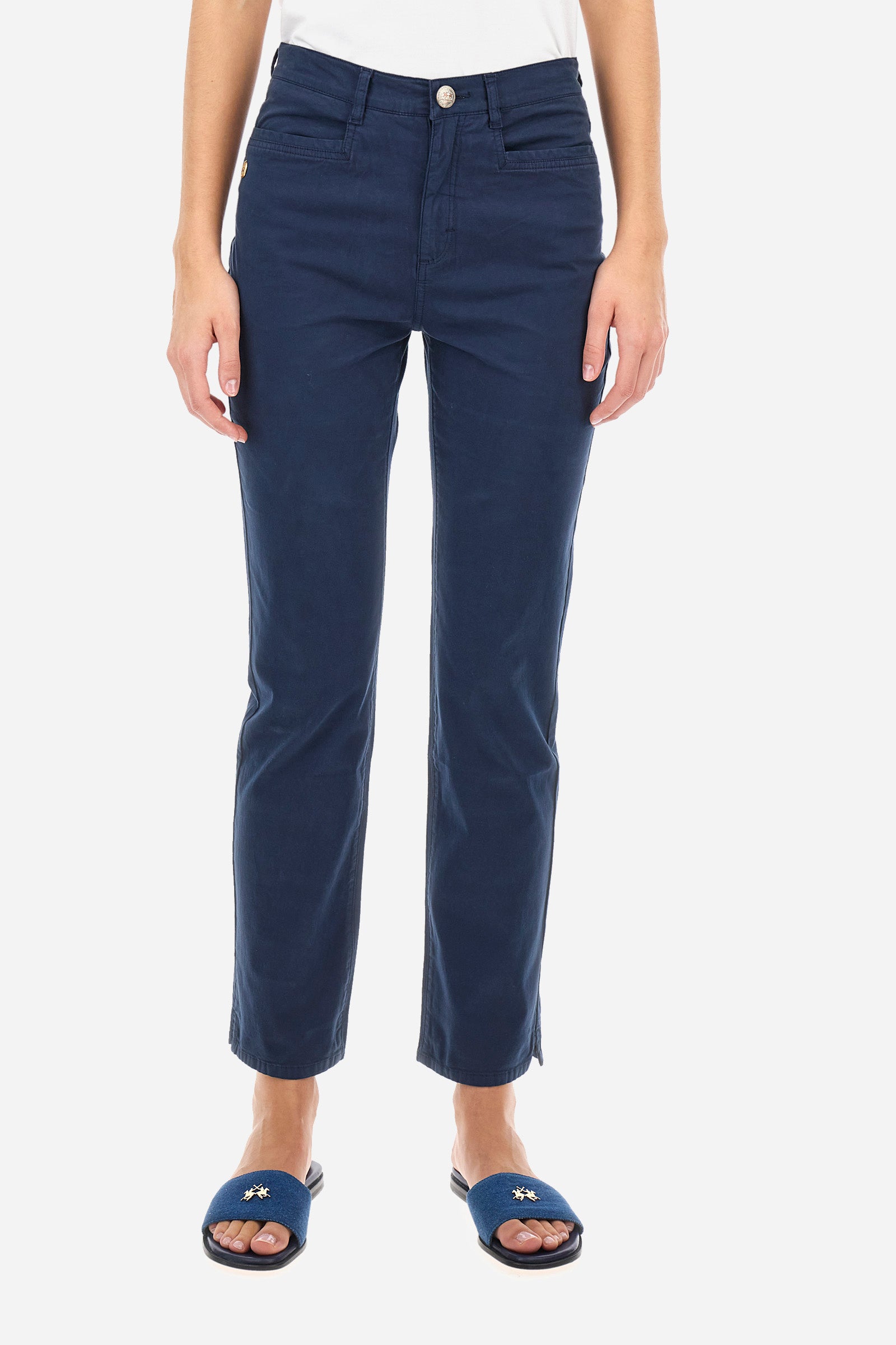 Pantalon évasé coupe classique en sergé de coton - Antonietta