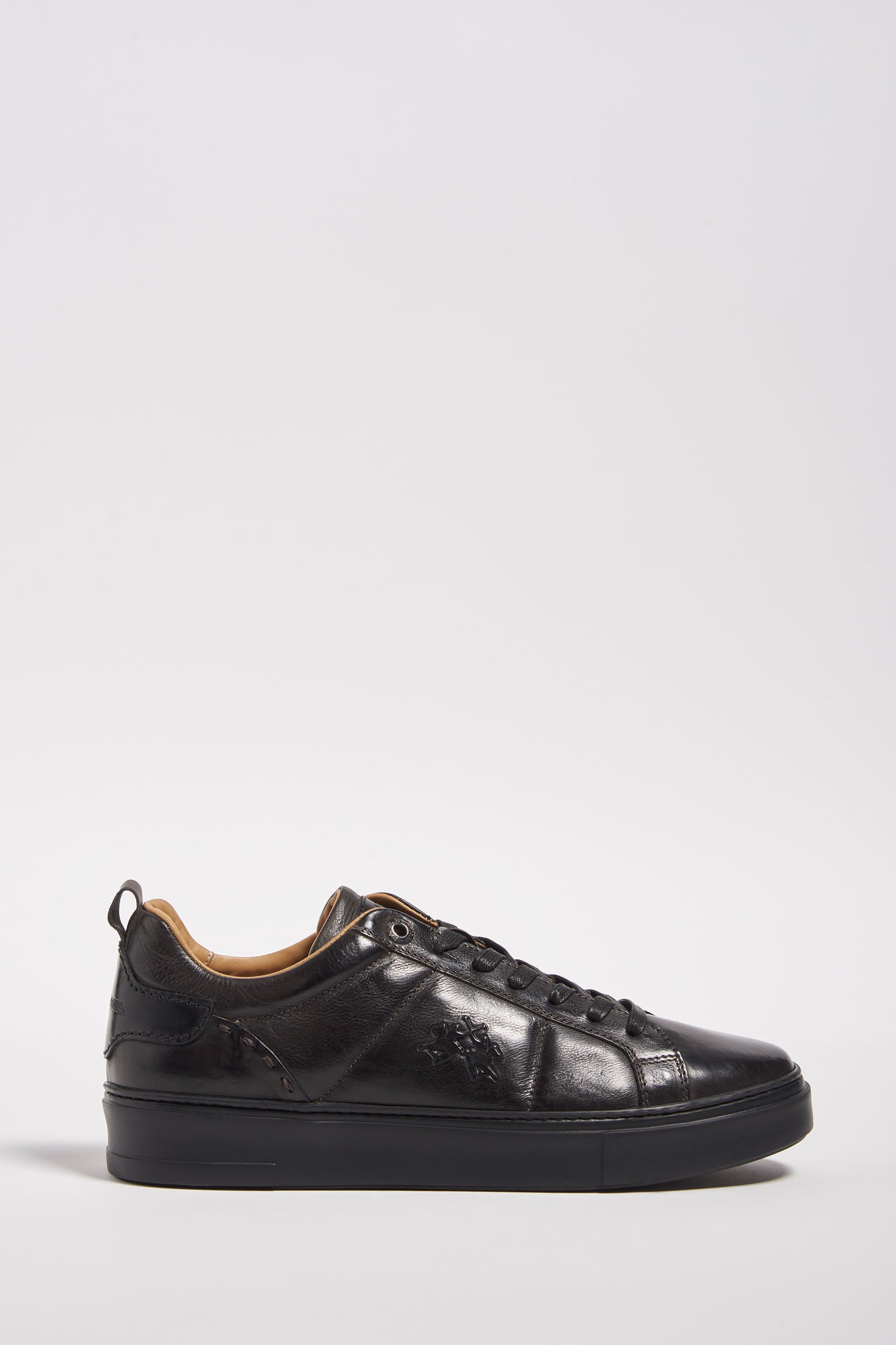 Leather sneakers with a crepe platform sole