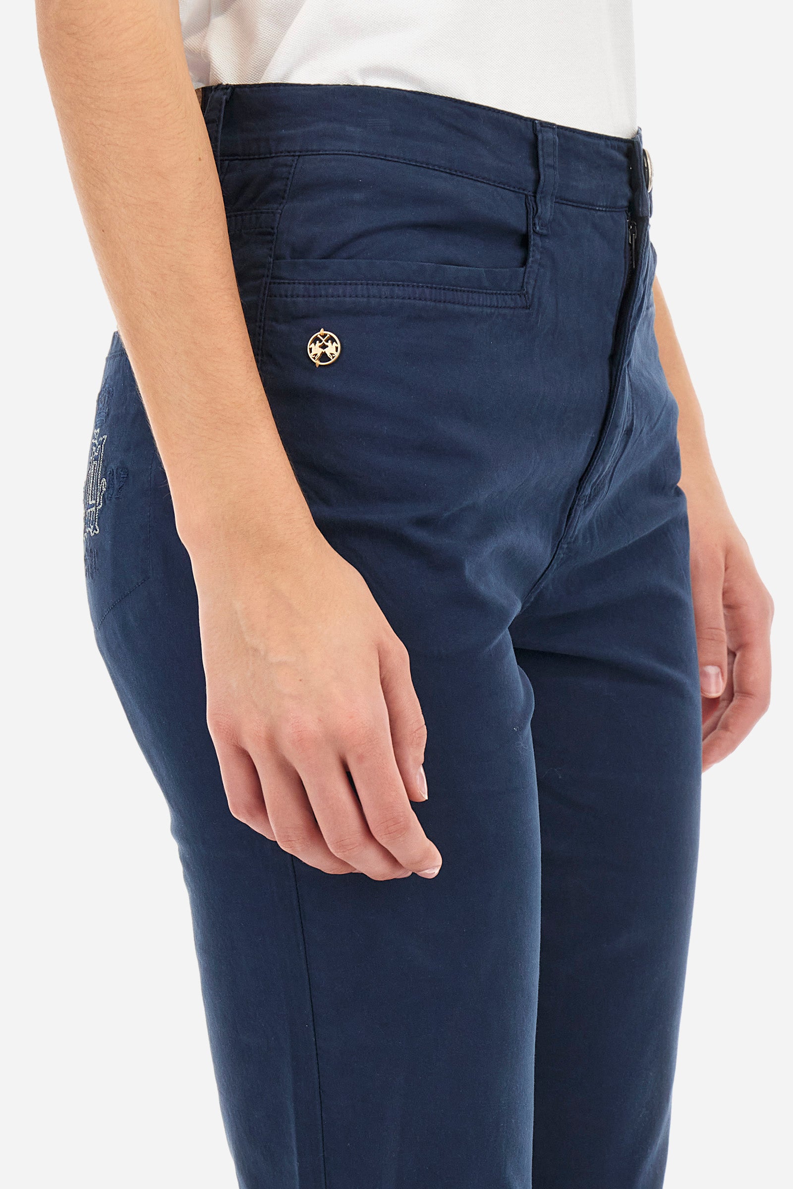 Cotton twill flared trousers in regular fit - Antonietta