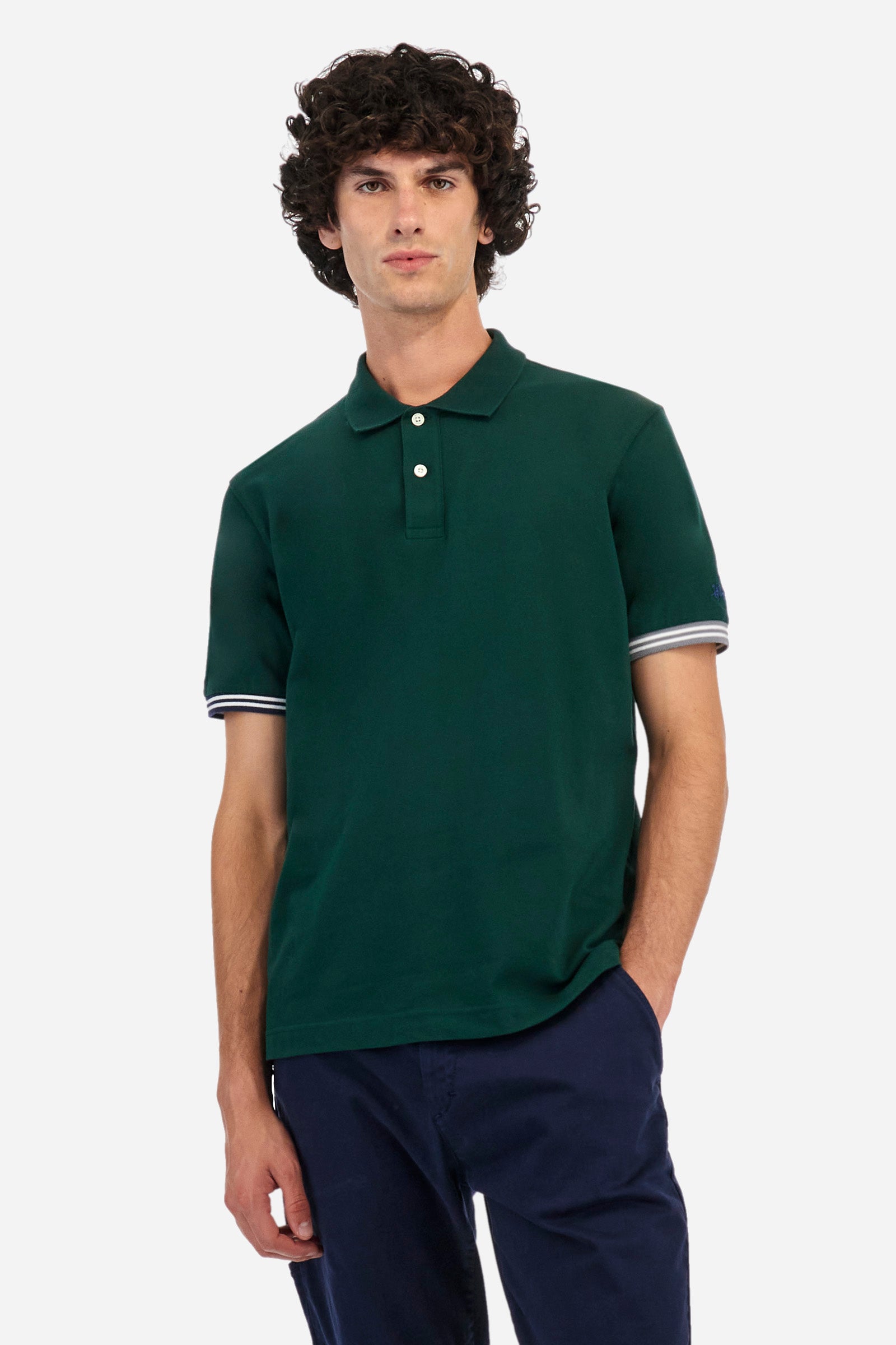 Regular fit polo shirt in stretch cotton - Zaccary