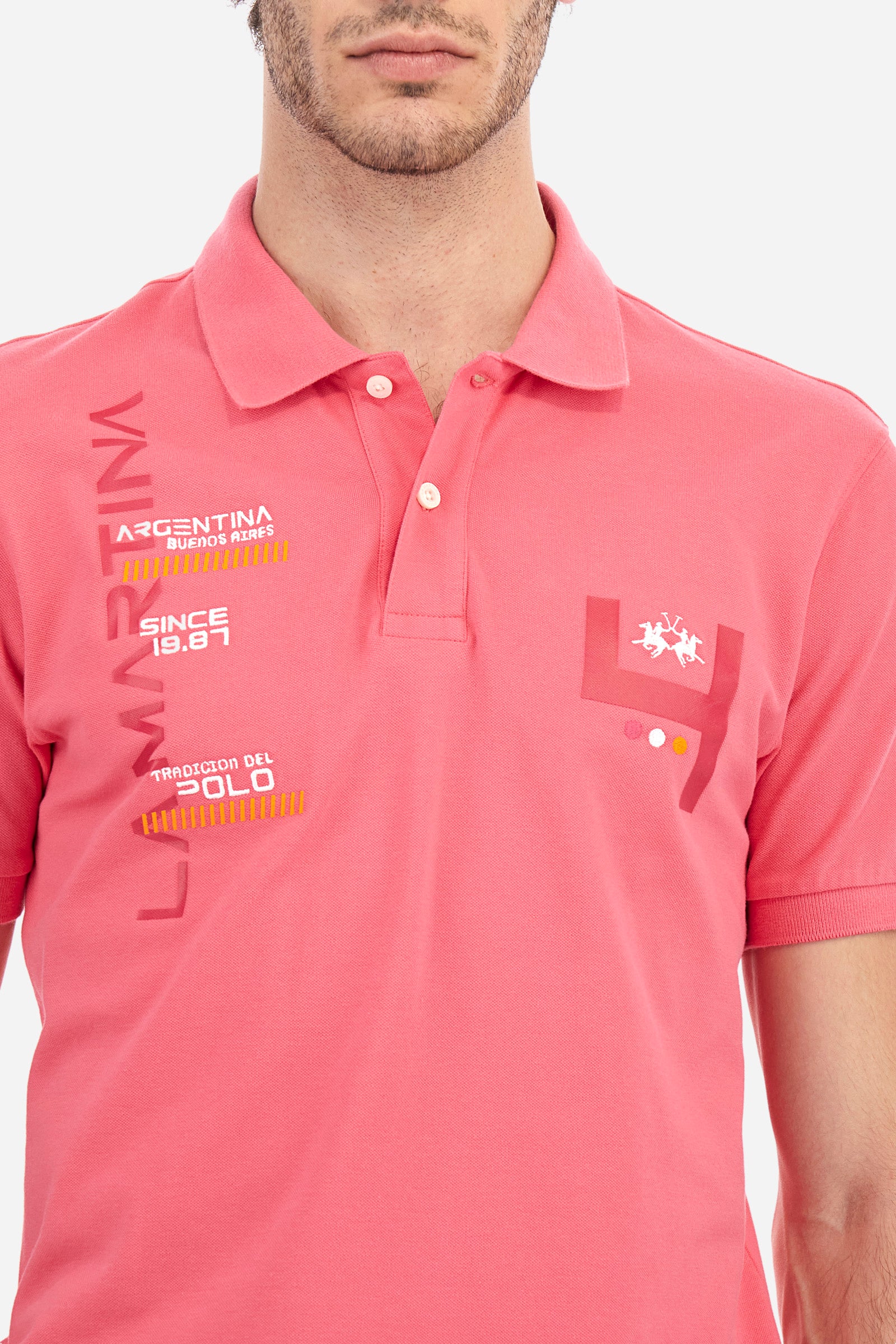 Poloshirt aus Strech-Piqué-Baumwolle mit normaler Passform – Arnold