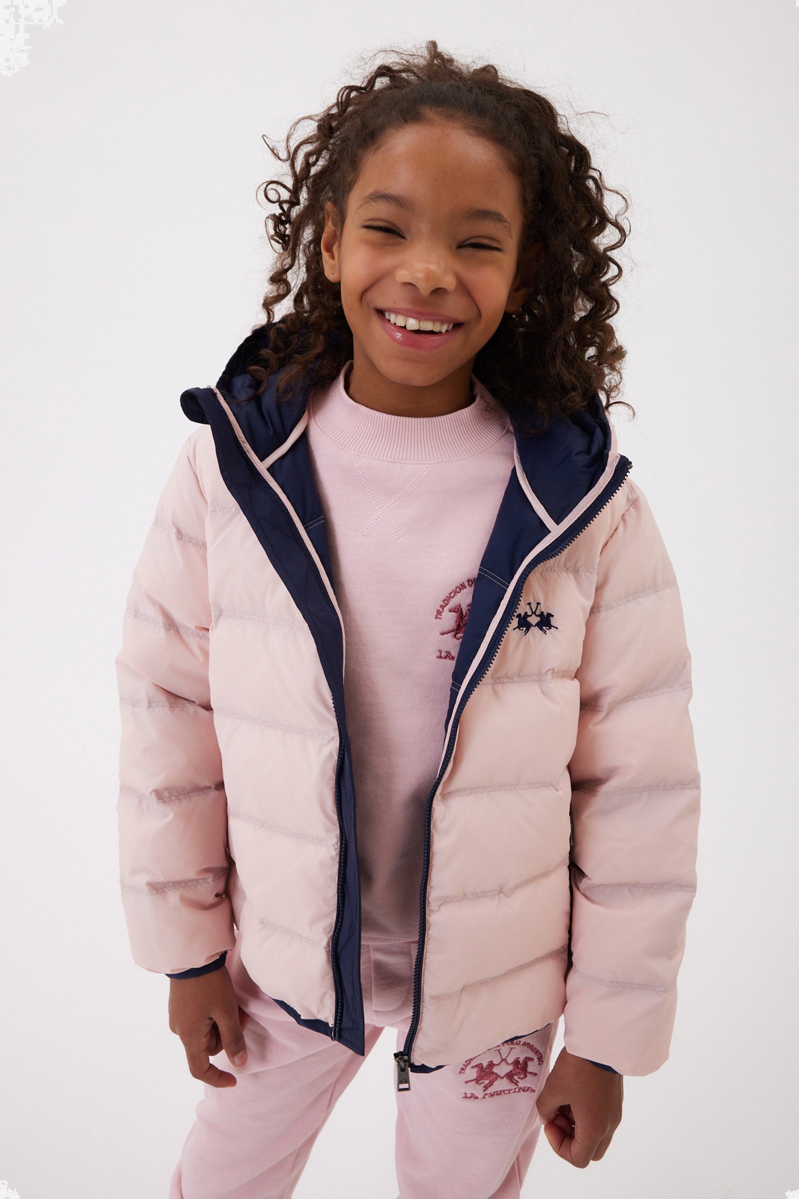 Girl's quilted bomber jacket with hood