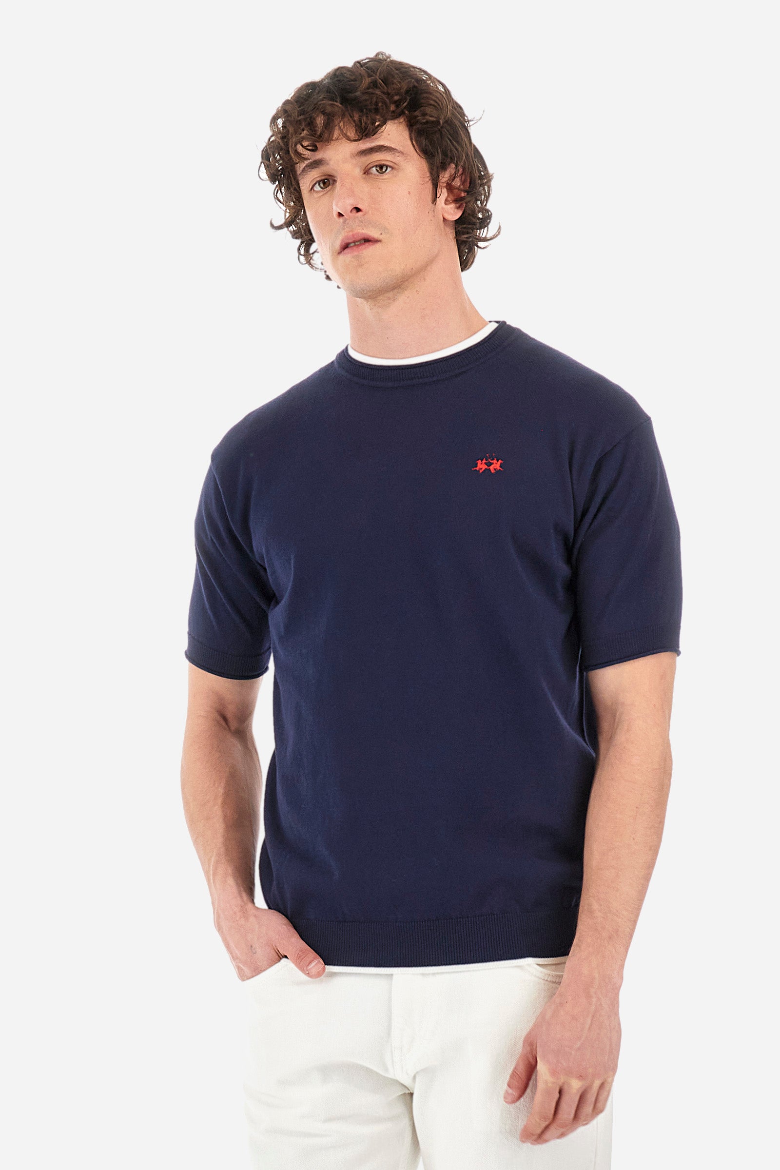 Regular-fit short-sleeved cotton jumper - Yitzchak