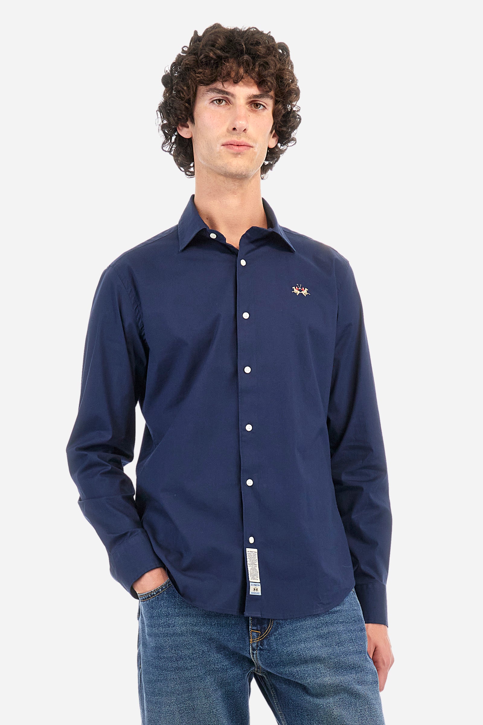 Camicia slim fit in cotone elasticizzato - Garrik