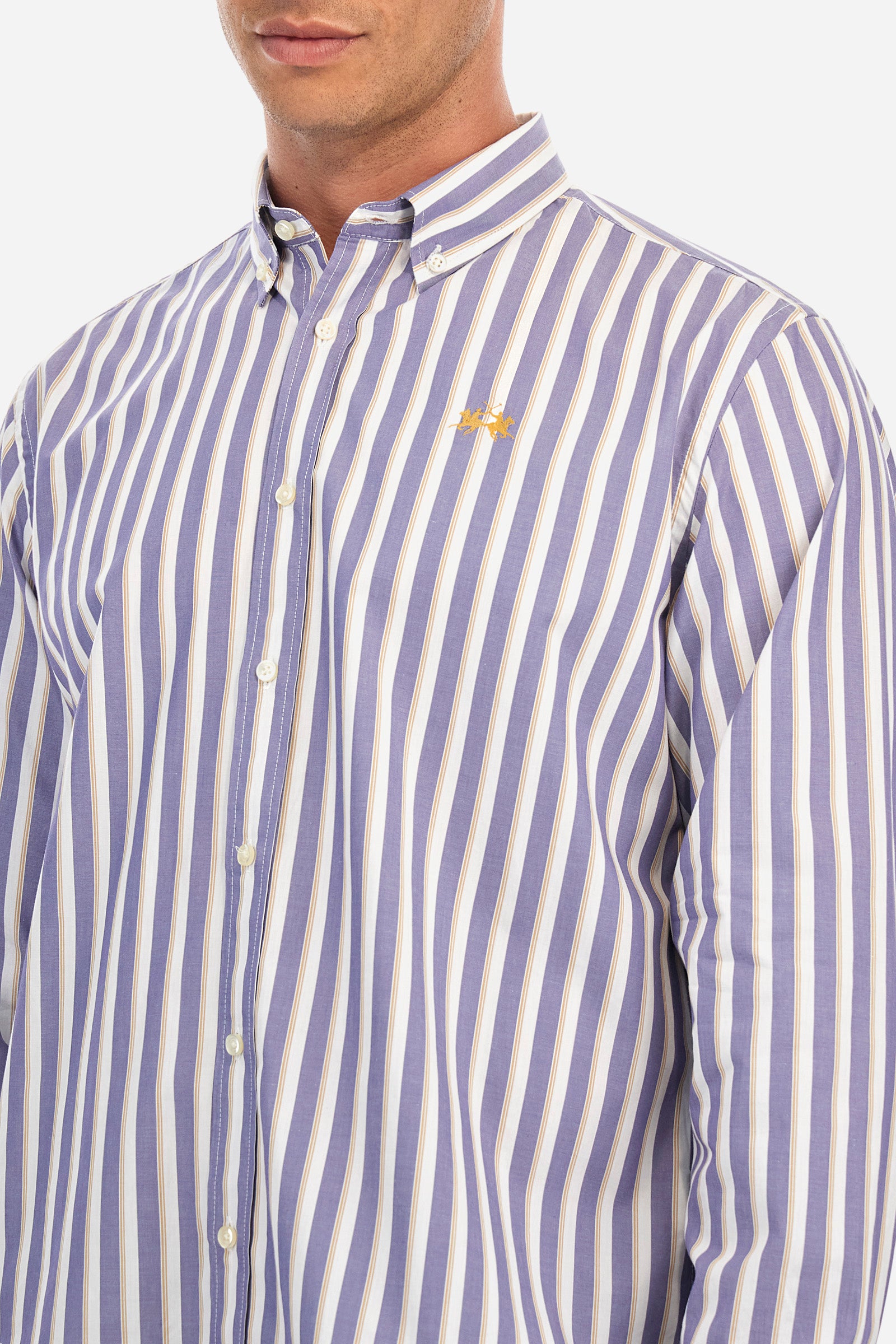 Camicia fantasia a righe regular fit in cotone - Rodolfo