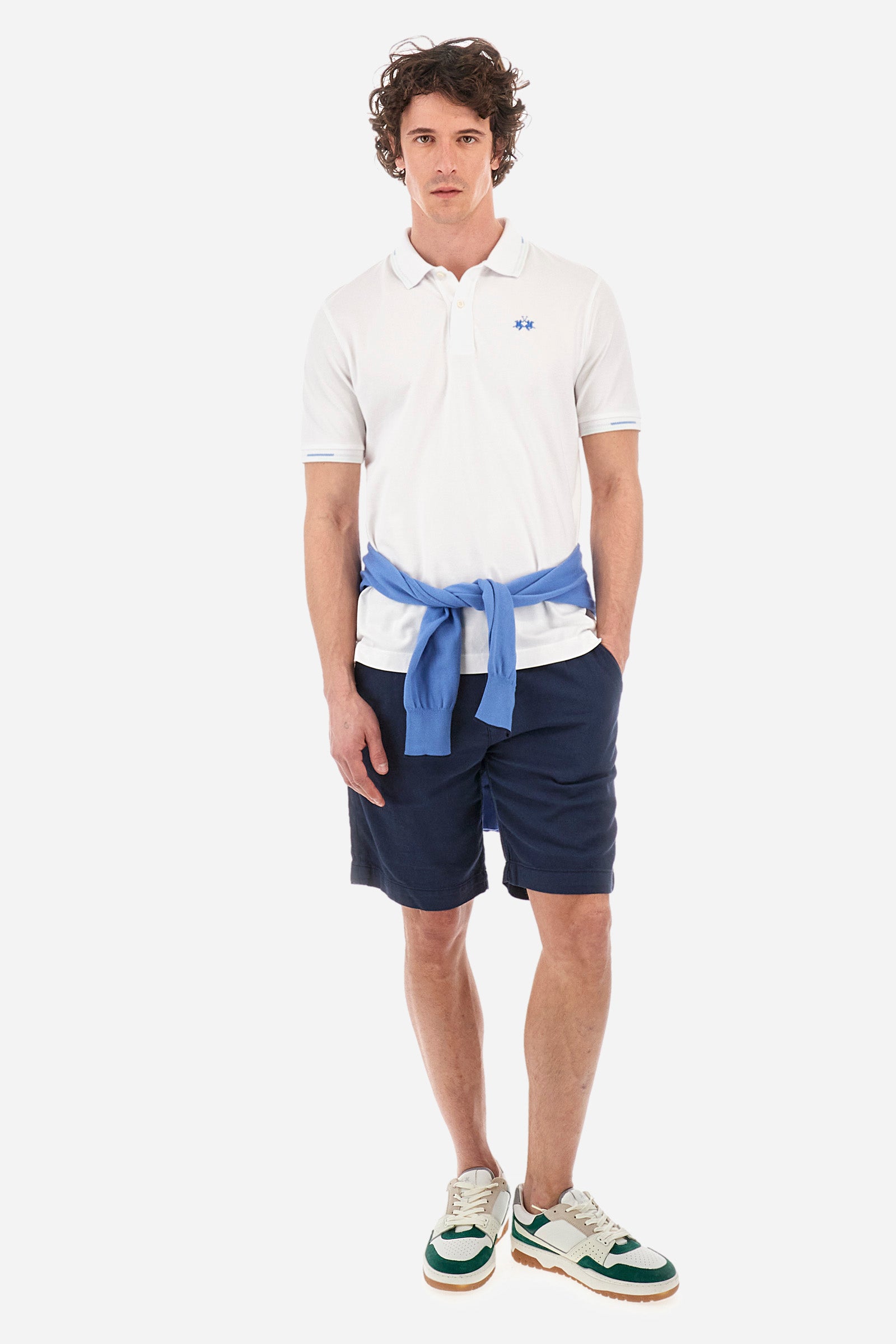 Regular-fit polo shirt in elasticated cotton - Valene