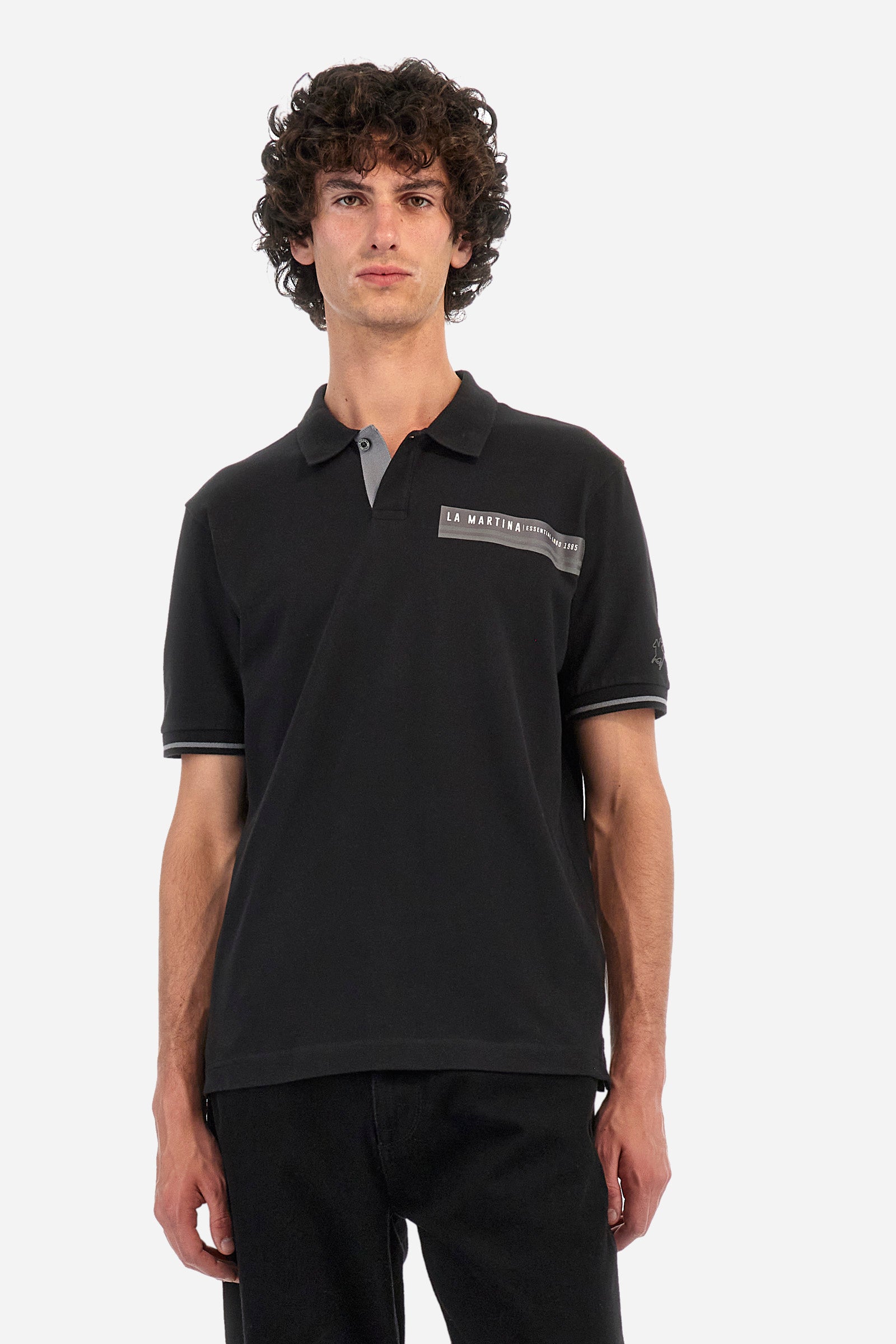 Regular fit polo shirt in stretch cotton - Zaccariah