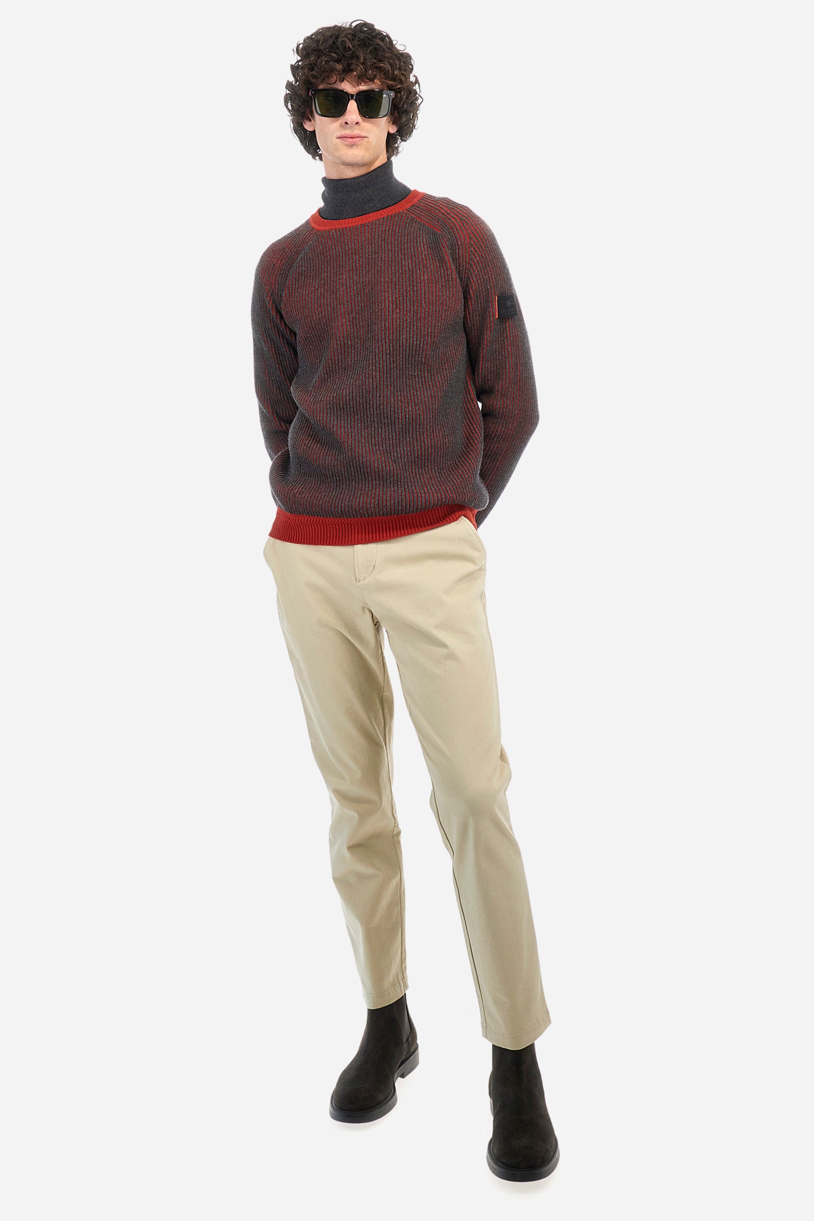 Regular fit pullover in wool and cotton - Zimran