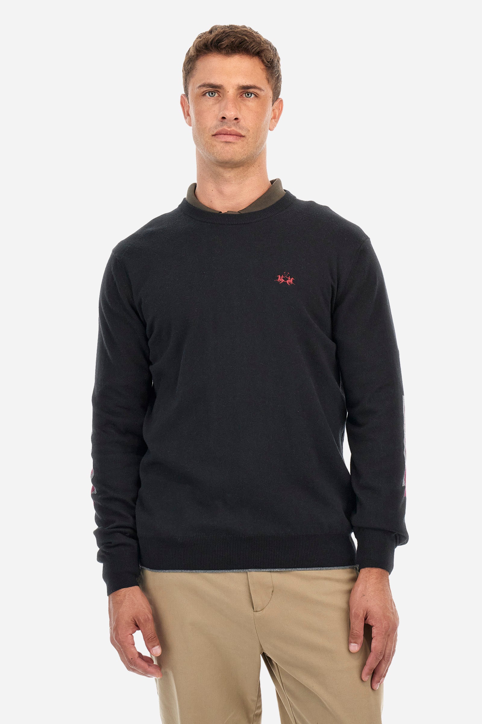 Regular fit pullover in cotton and wool - Zlatko