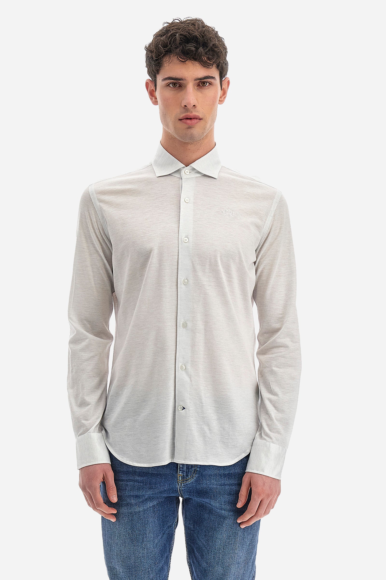 Camicia regular fit in cotone e lyocell - Wells