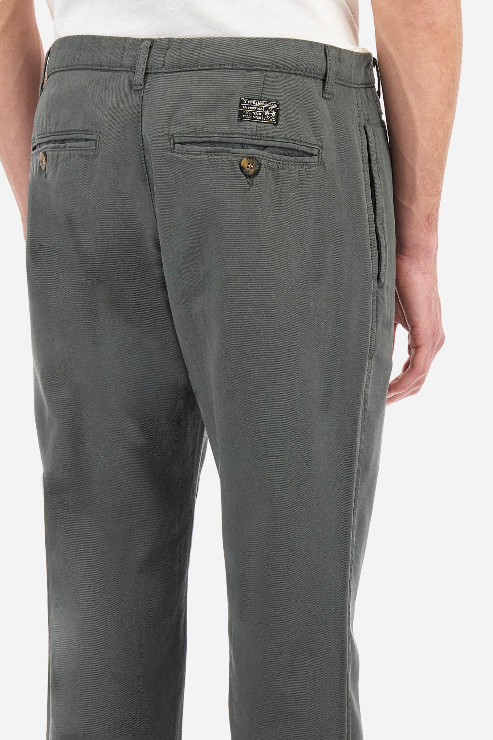 Regular-fit cotton and linen chinos - Yasuhiko