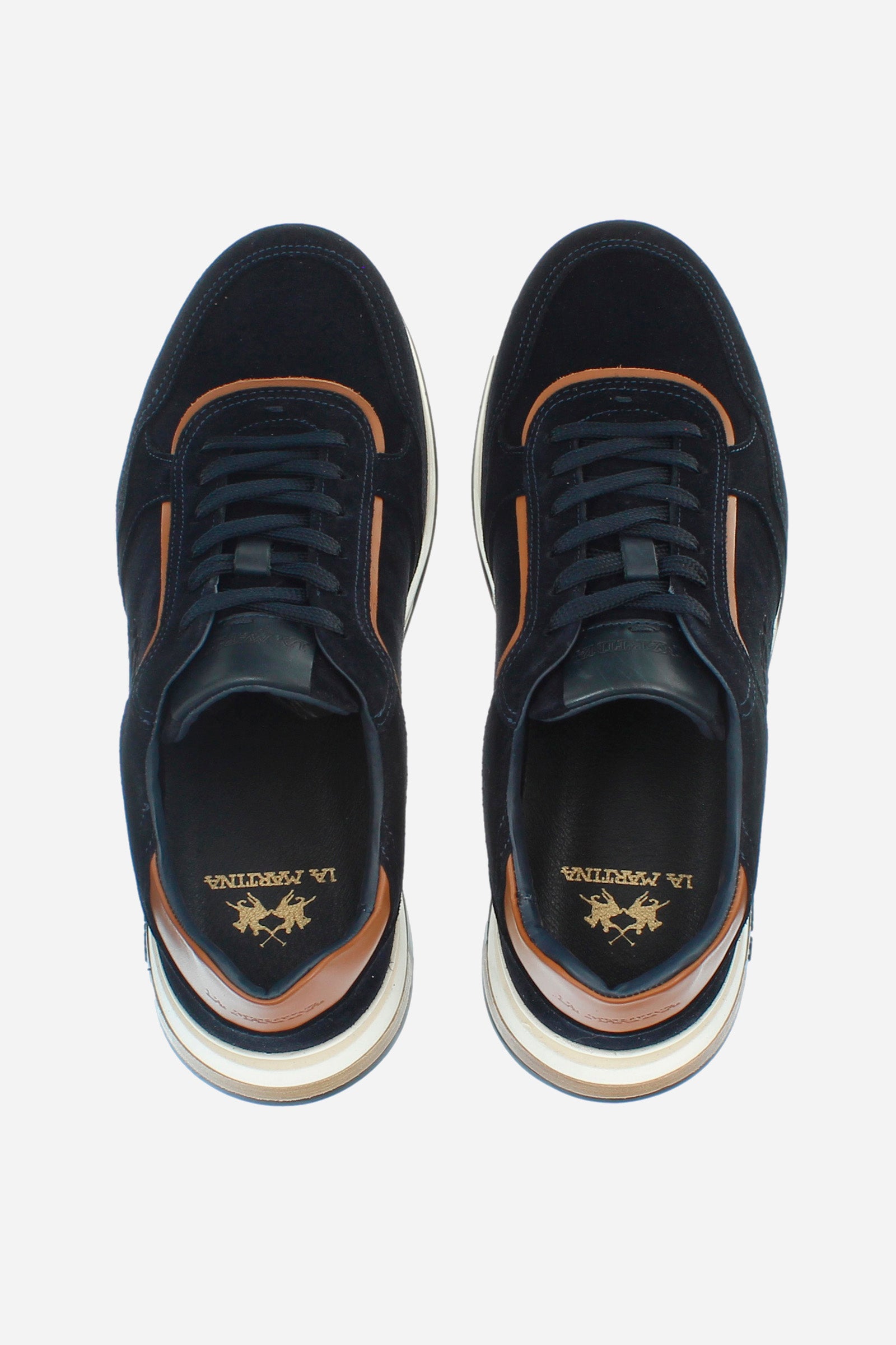 Men's leather and suede trainer - "Route 40"