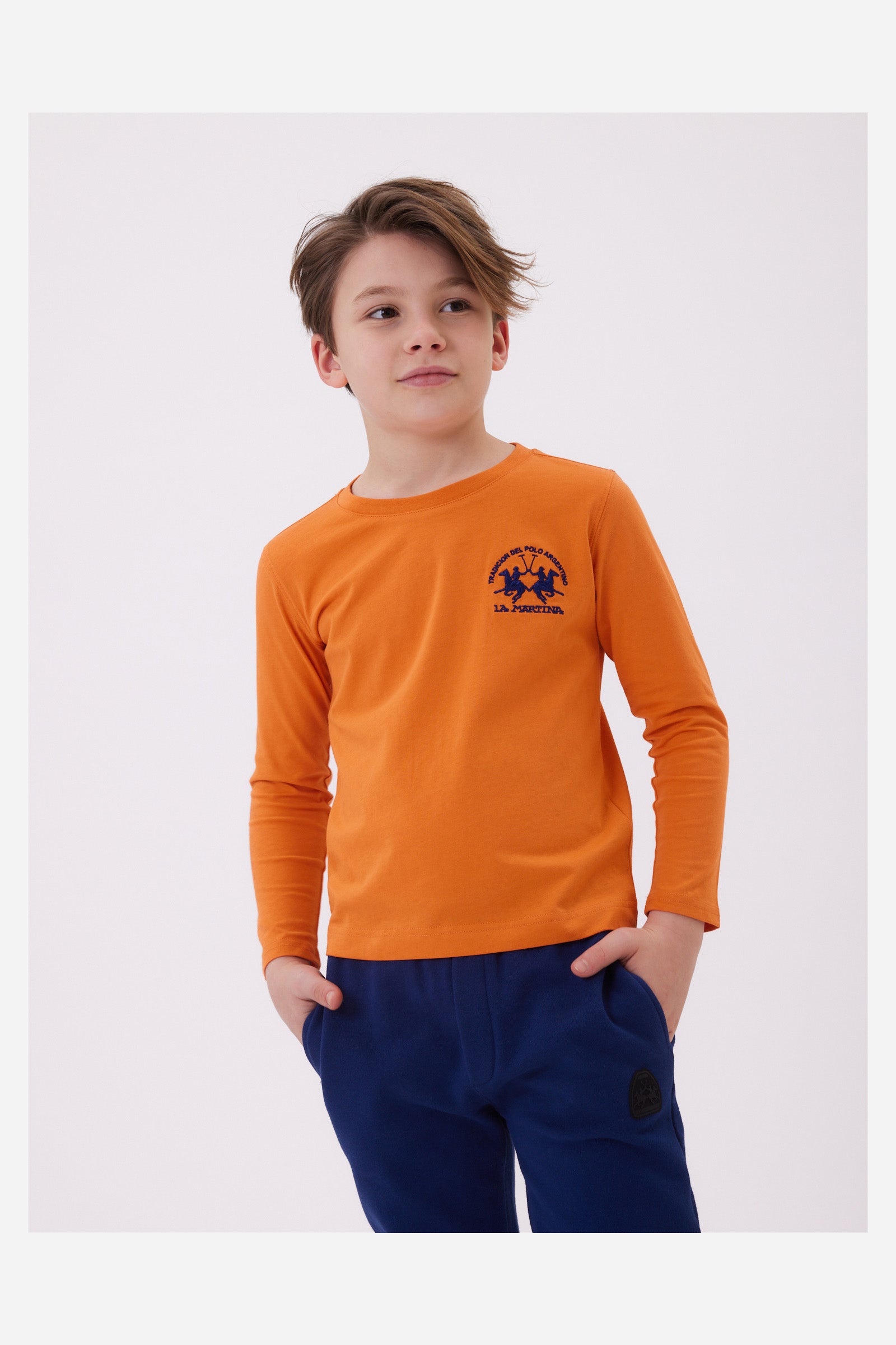 Boys' long-sleeved T-shirt with large logo