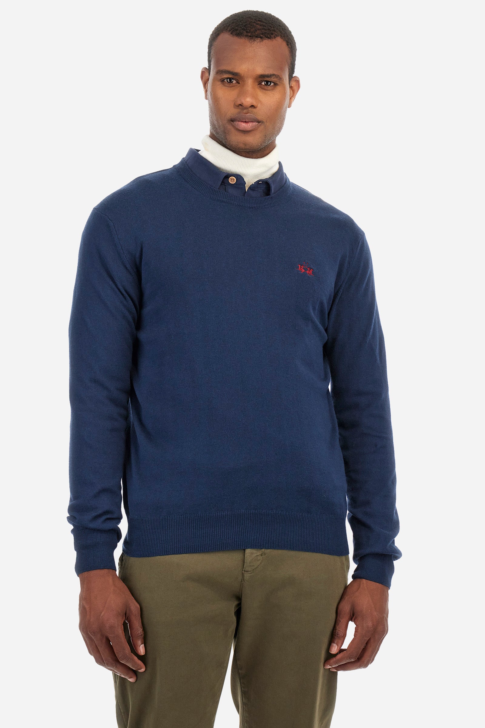 Regular fit pullover in cotton and wool - Zayden