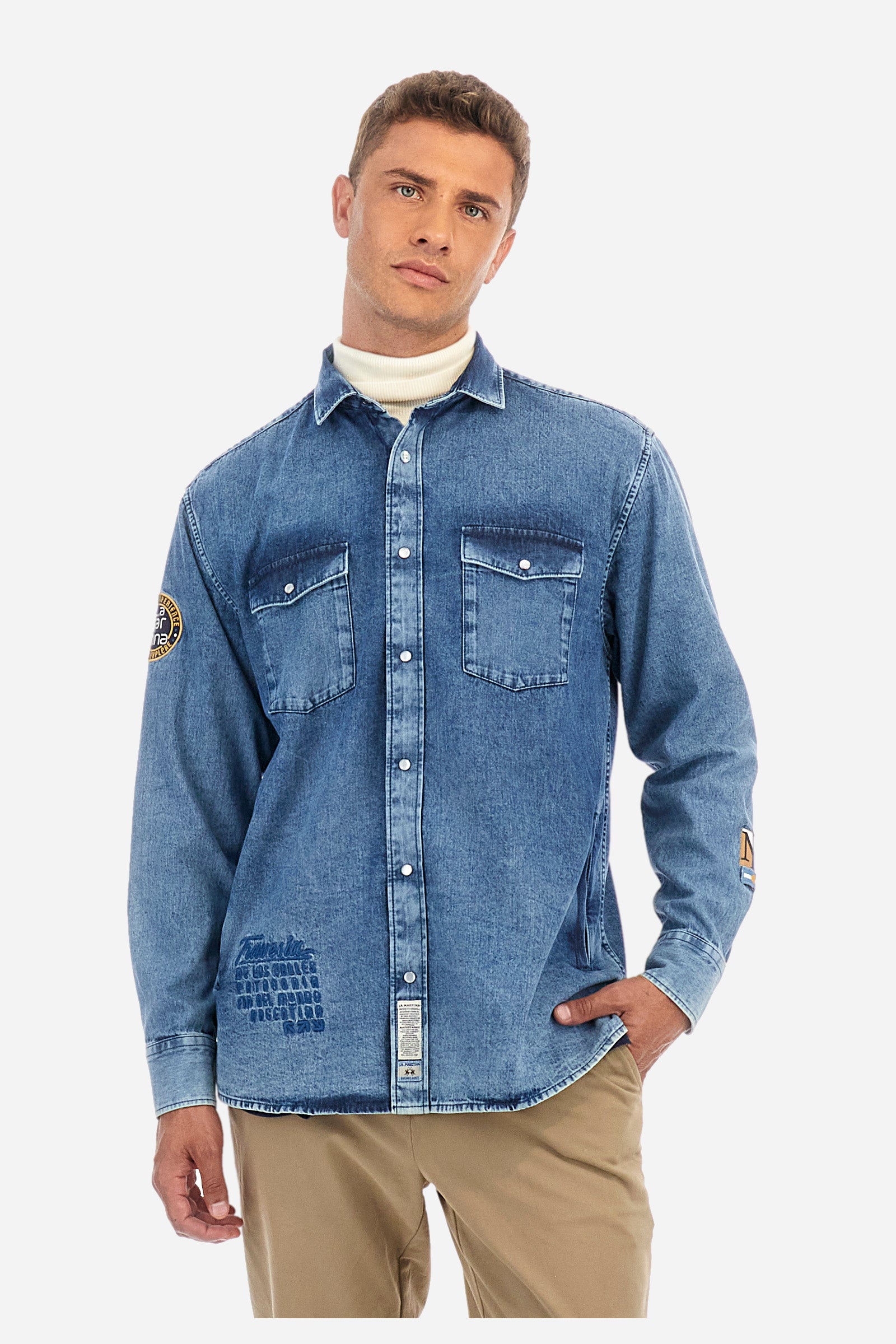 Regular-fit denim shirt in cotton - Zedekiah