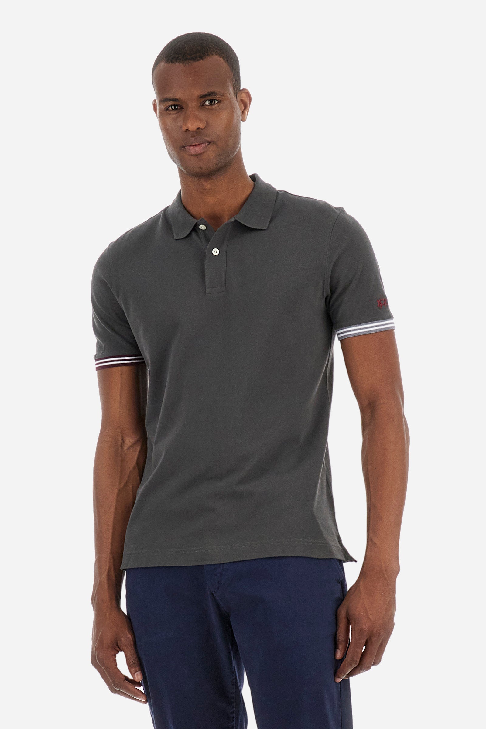 Regular fit polo shirt in stretch cotton - Zaccary