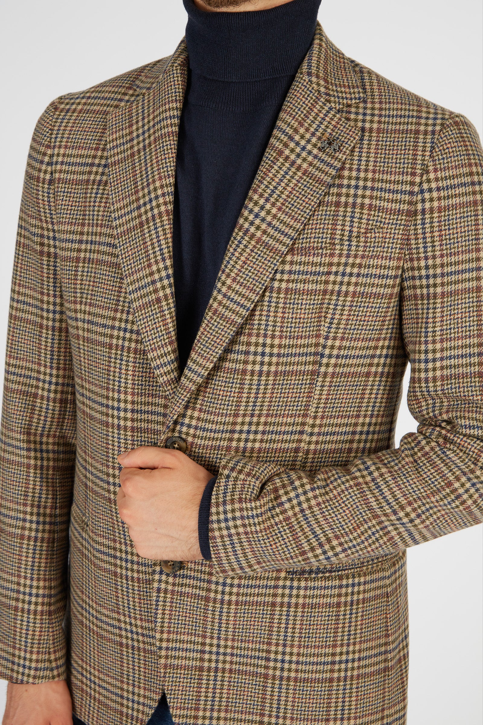 Single-breasted wool blend Blue Ribbon jacket with two regular fit buttons