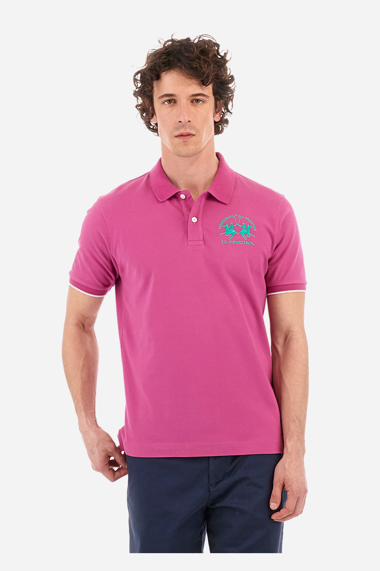 Men’s regular fit stretch cotton polo shirt - Miguel