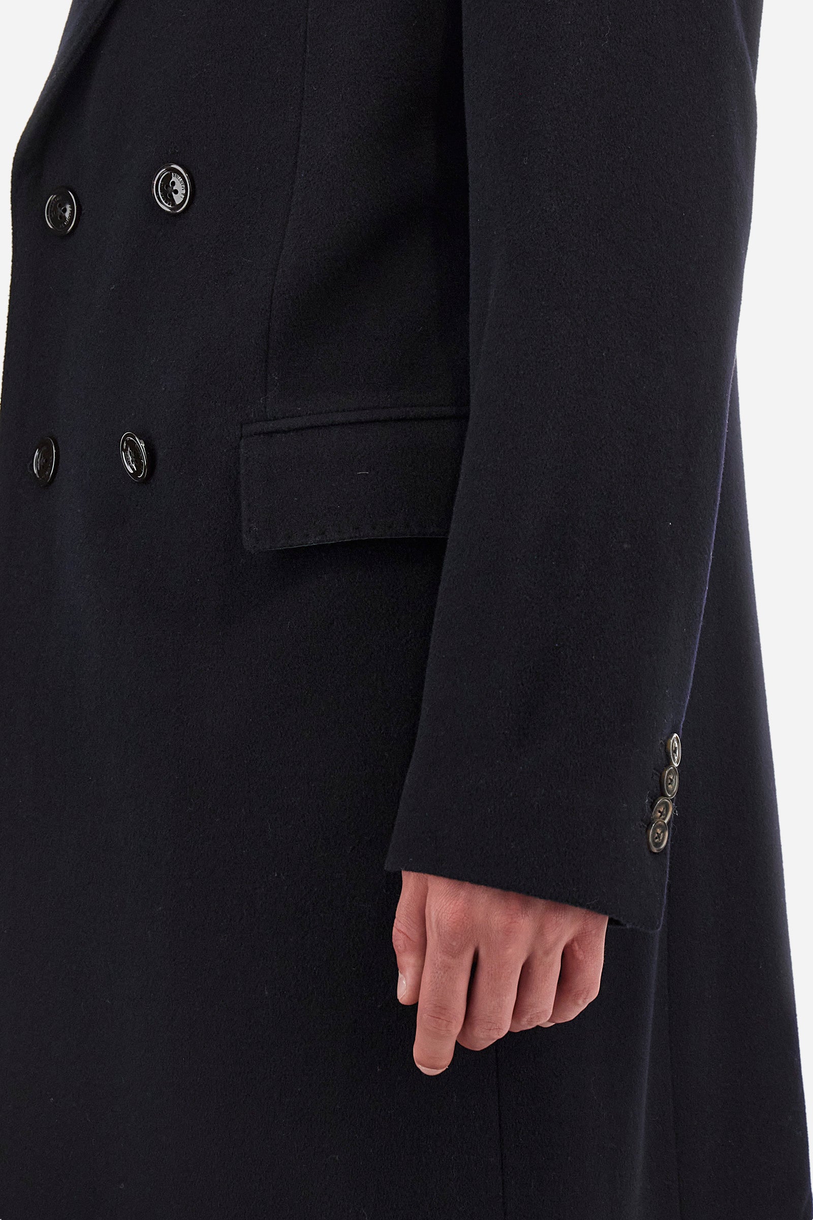 Regular-fit coat in wool and cashmere - Zevadiah