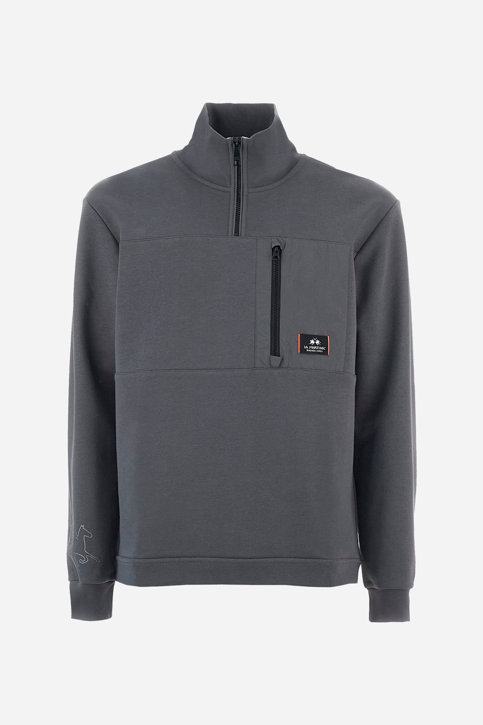 Regular fit cotton blend sweatshirt - Zaki