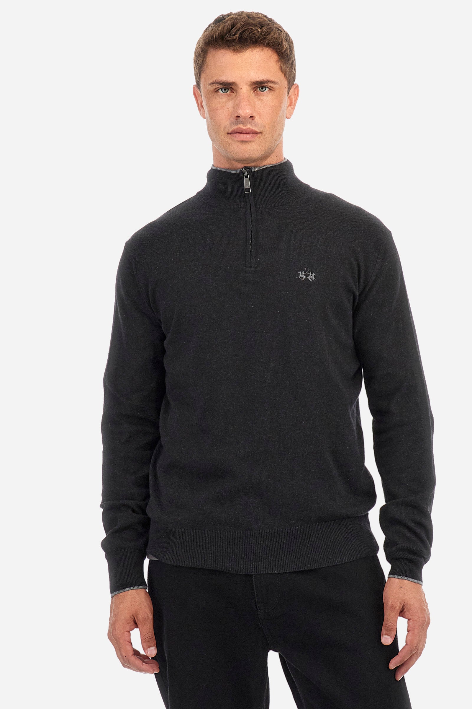 Regular fit pullover in cotton and wool - Zayyir