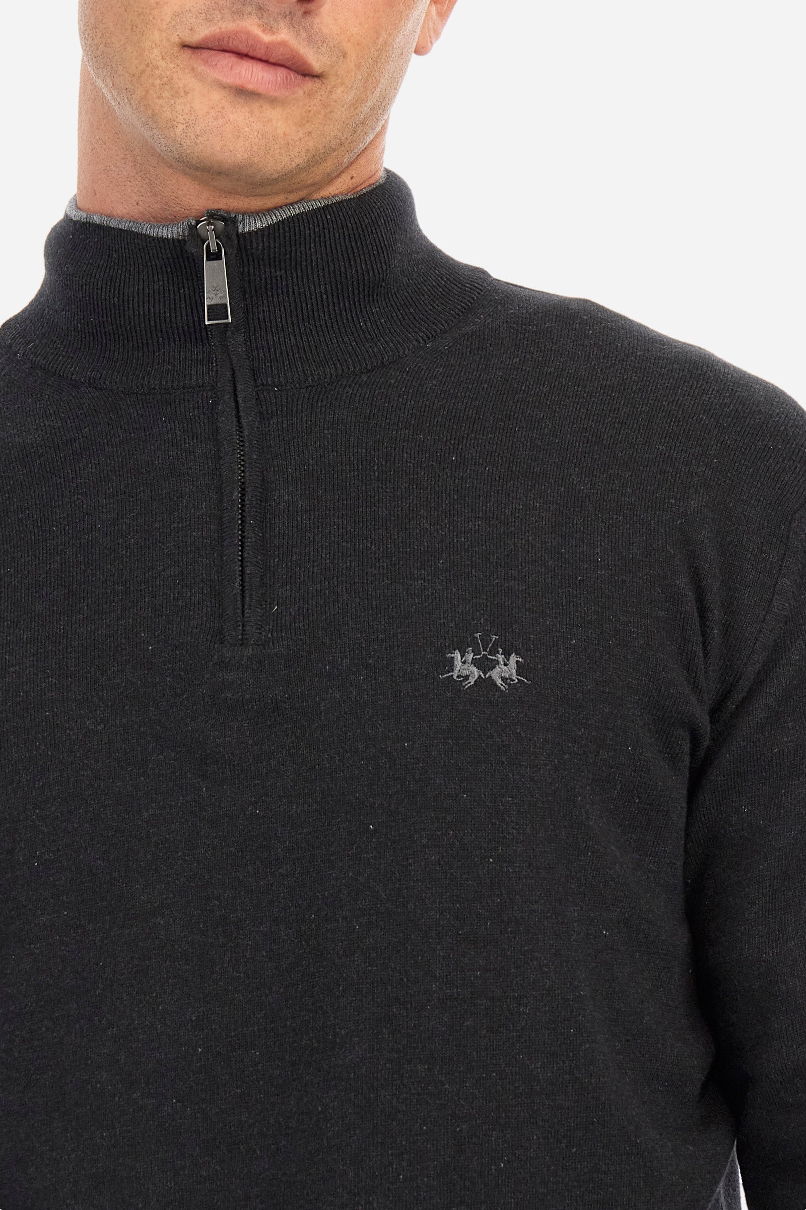 Regular fit pullover in cotton and wool - Zayyir