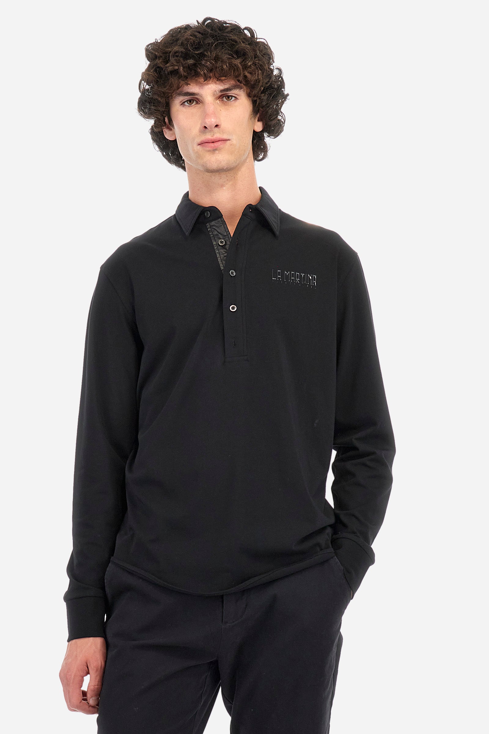 Regular-fit polo shirt in elasticated cotton - Zethus