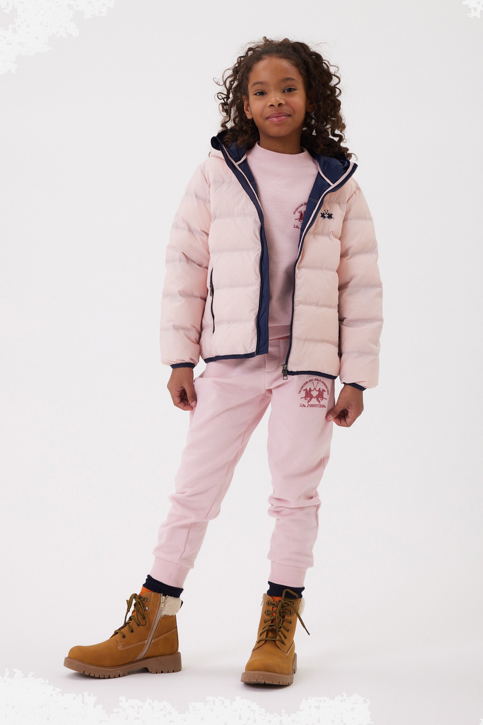 Girl's quilted bomber jacket with hood