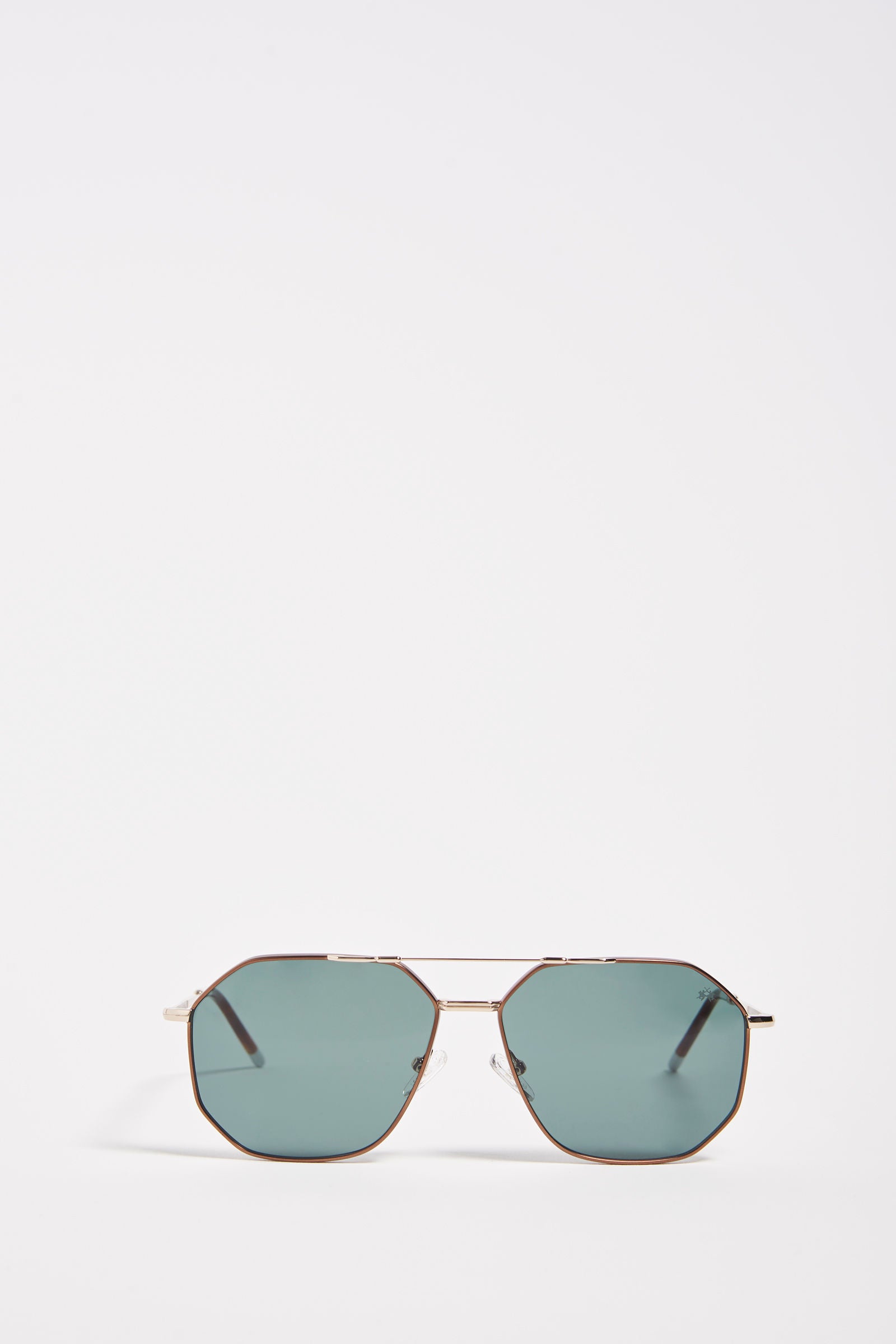 Men's drop-shaped metal frame sunglasses