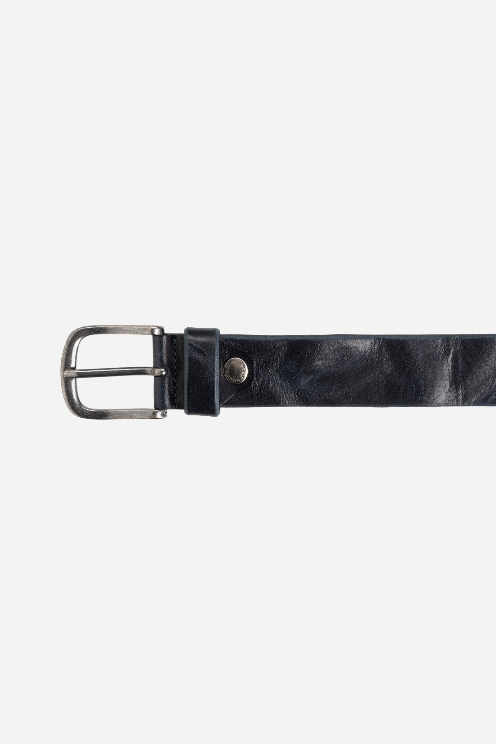 Blue leather belt