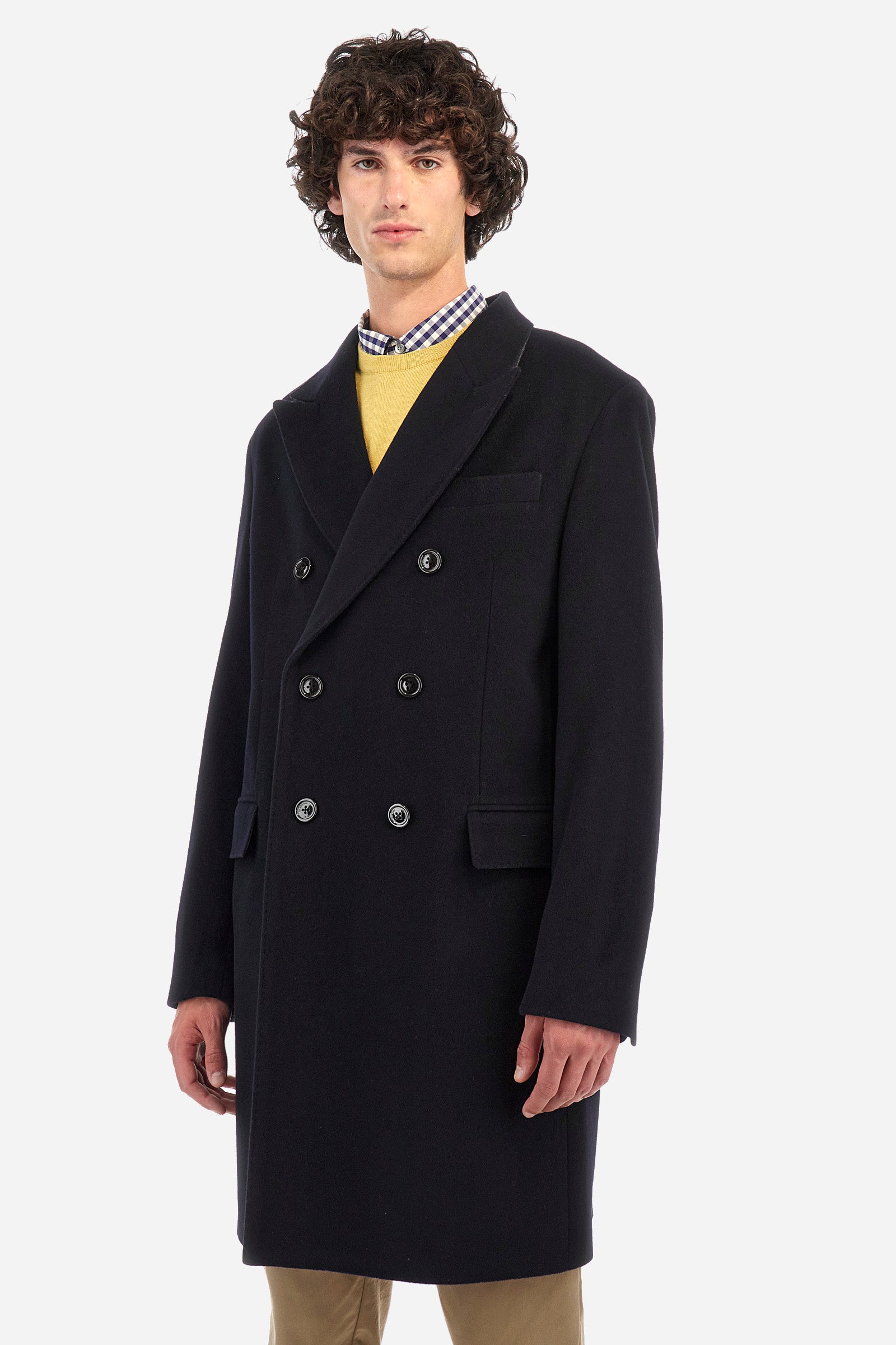 Regular-fit coat in wool and cashmere - Zevadiah