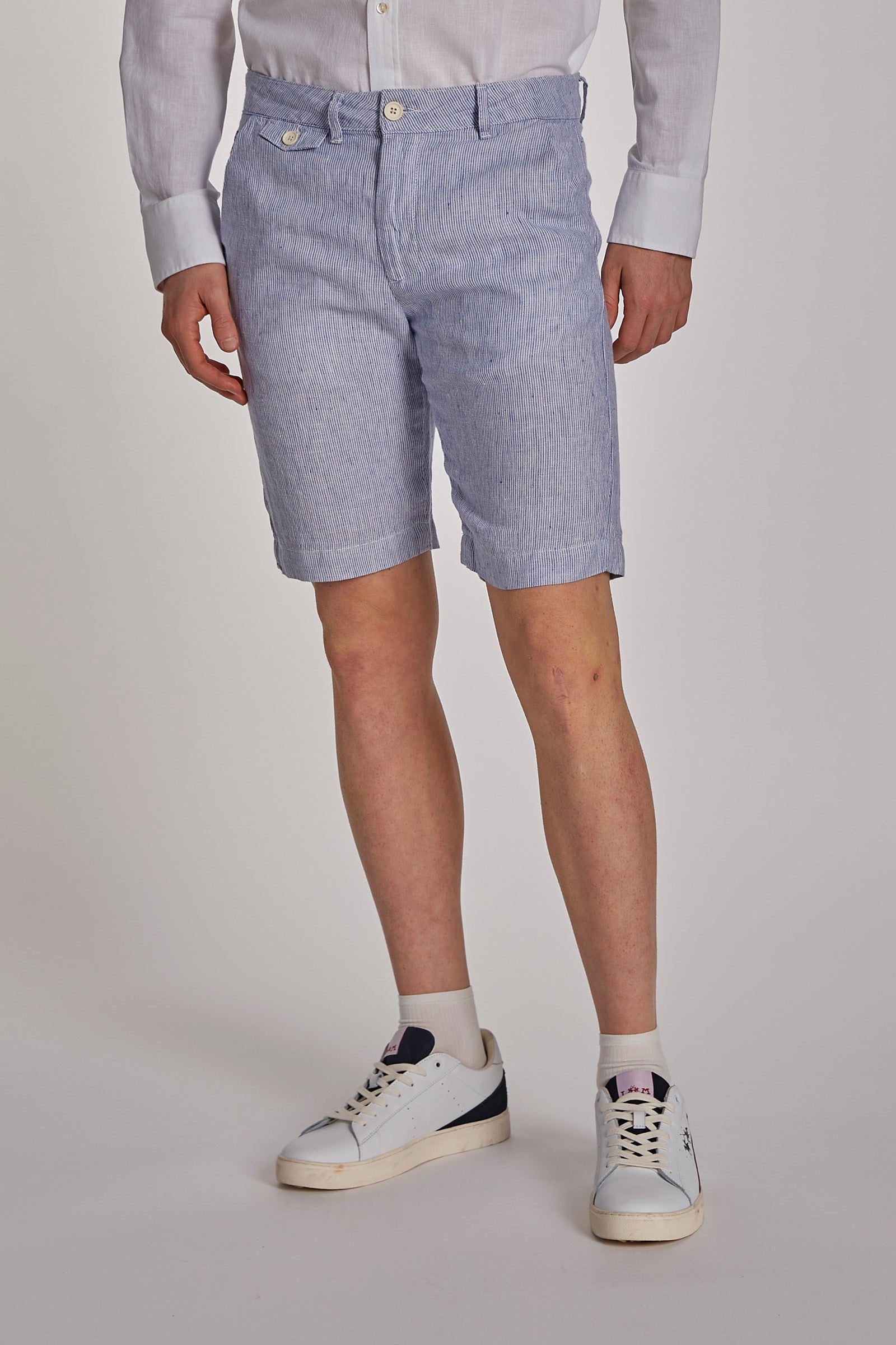 Men's regular-fit linen Bermuda shorts