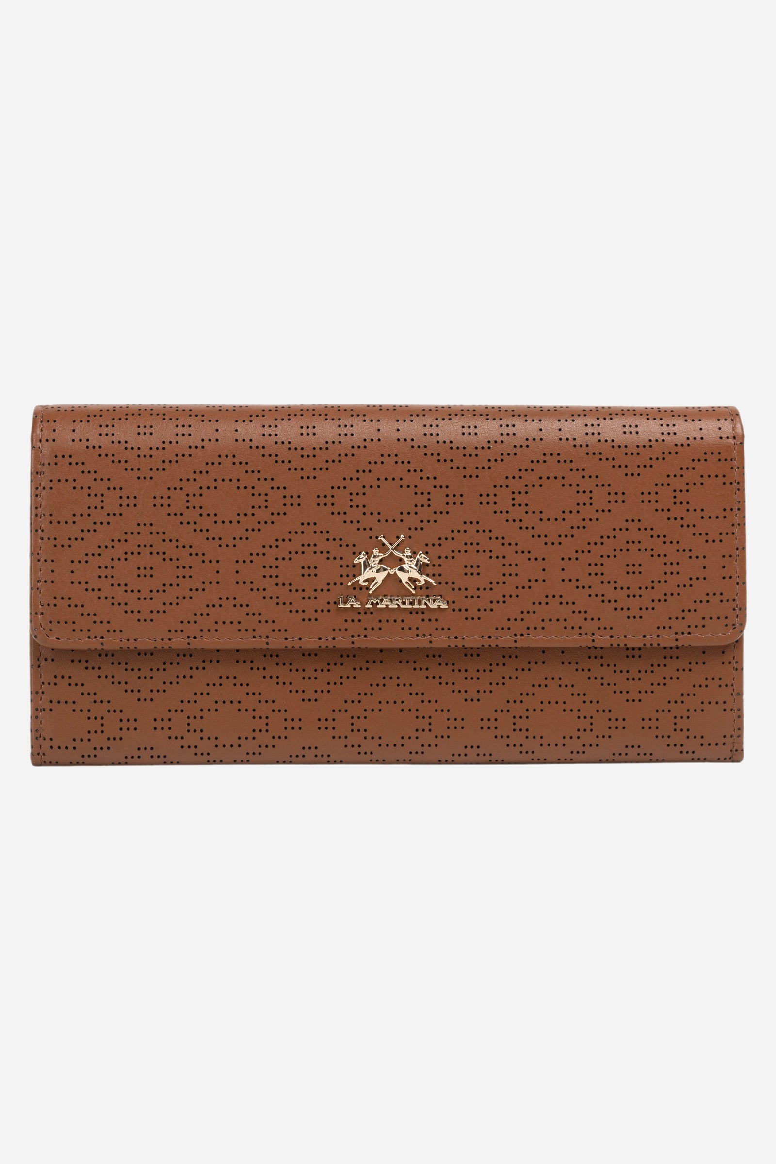 Women's wallet with automatic fastening in leather - Soledad