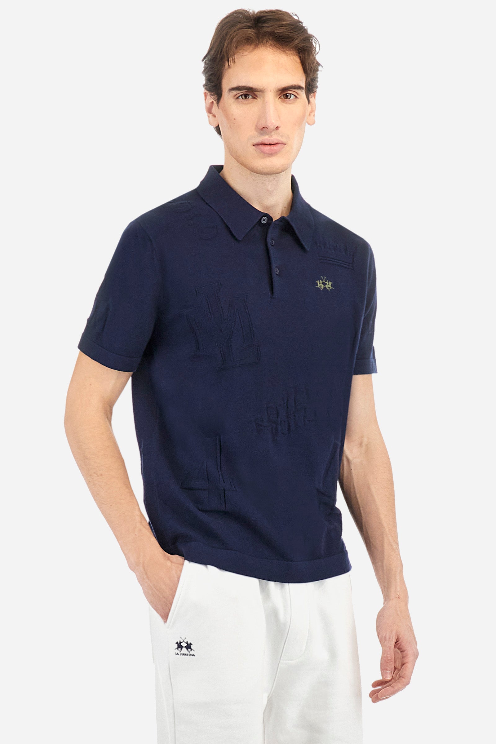 Regular-fit cotton knit polo shirt - Albert