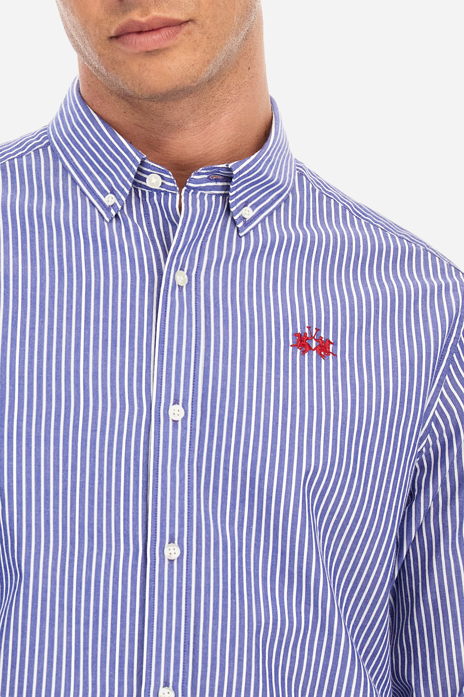 Camicia a righe regular fit in cotone - Rodolfo