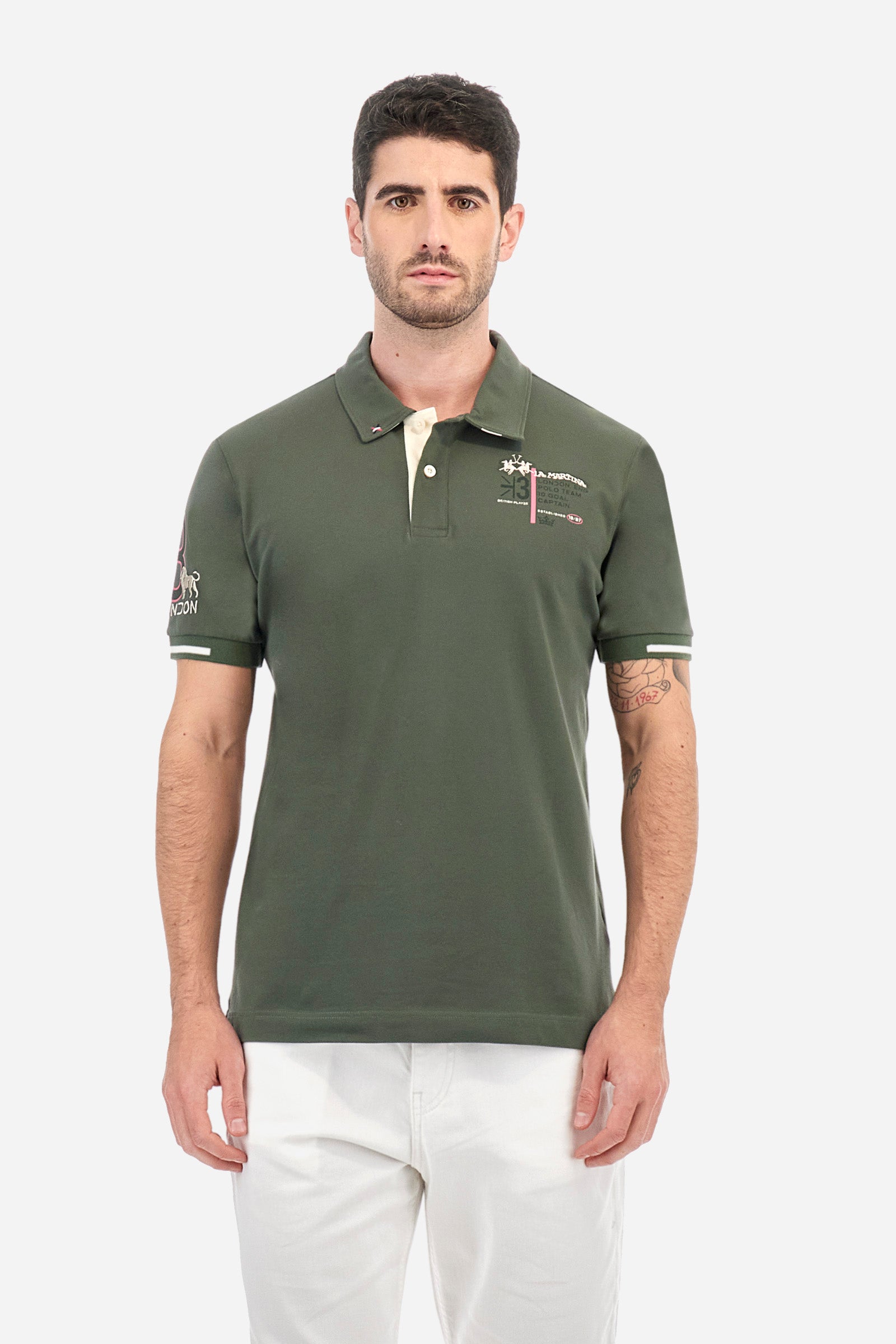 Polo shirt in stretch piqué cotton in regular fit - Alfredo