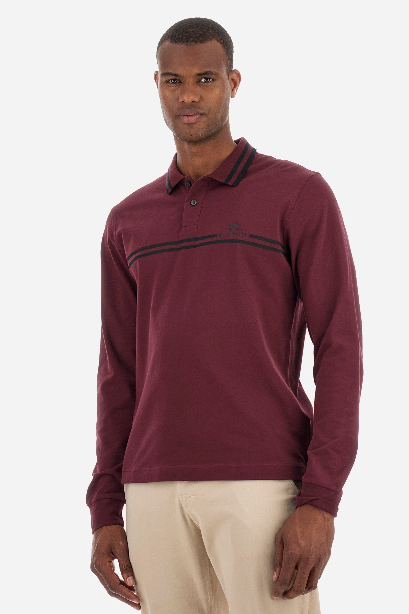 Regular fit polo shirt in stretch cotton - Zacary