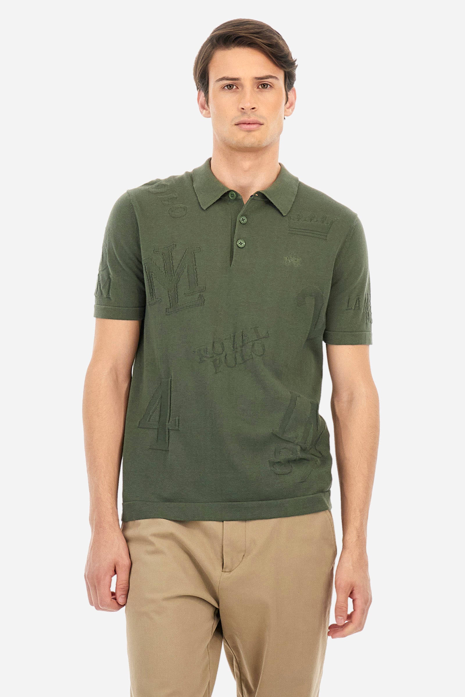 Regular-fit cotton knit polo shirt - Albert