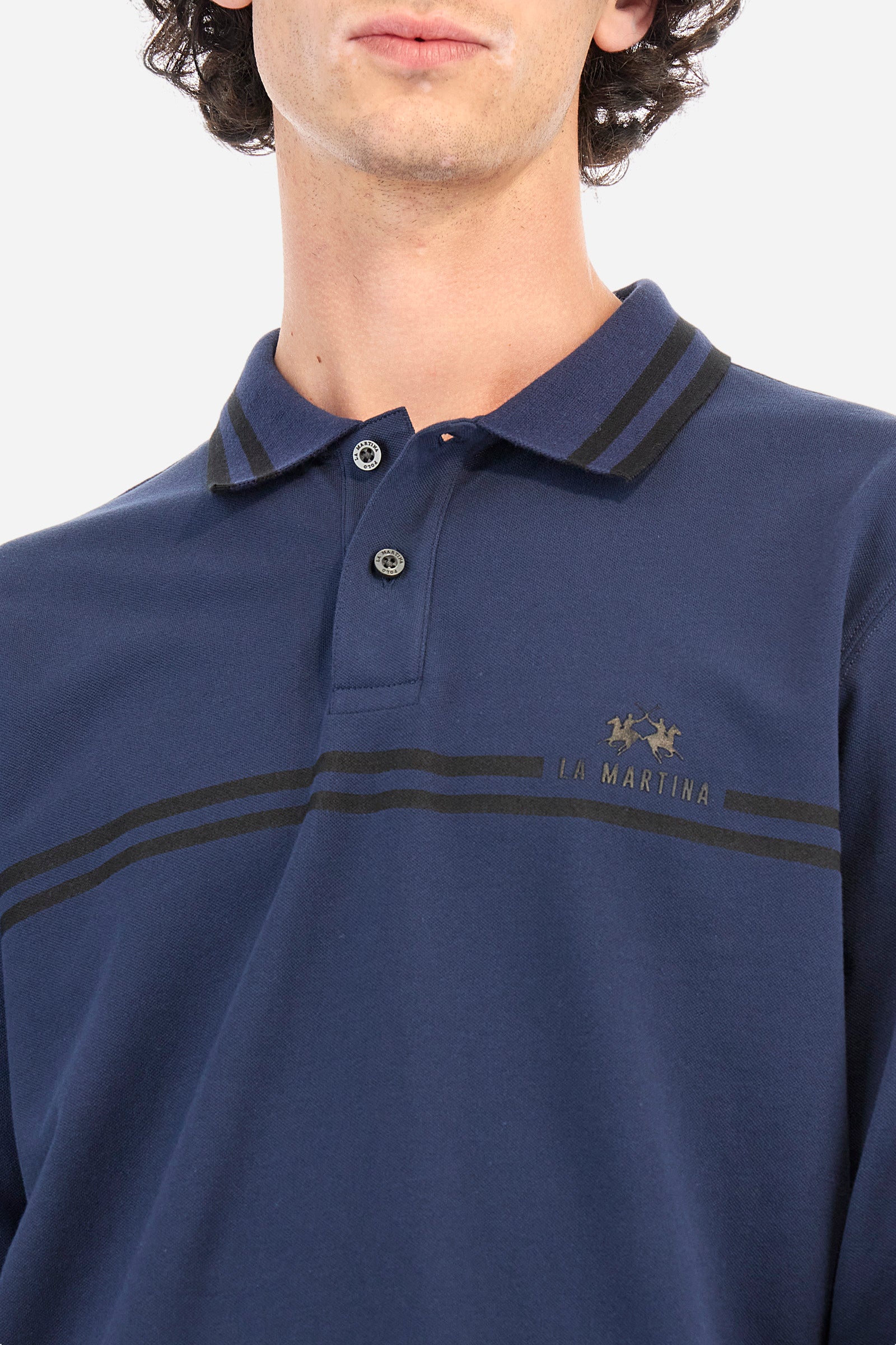 Regular fit polo shirt in stretch cotton - Zacary