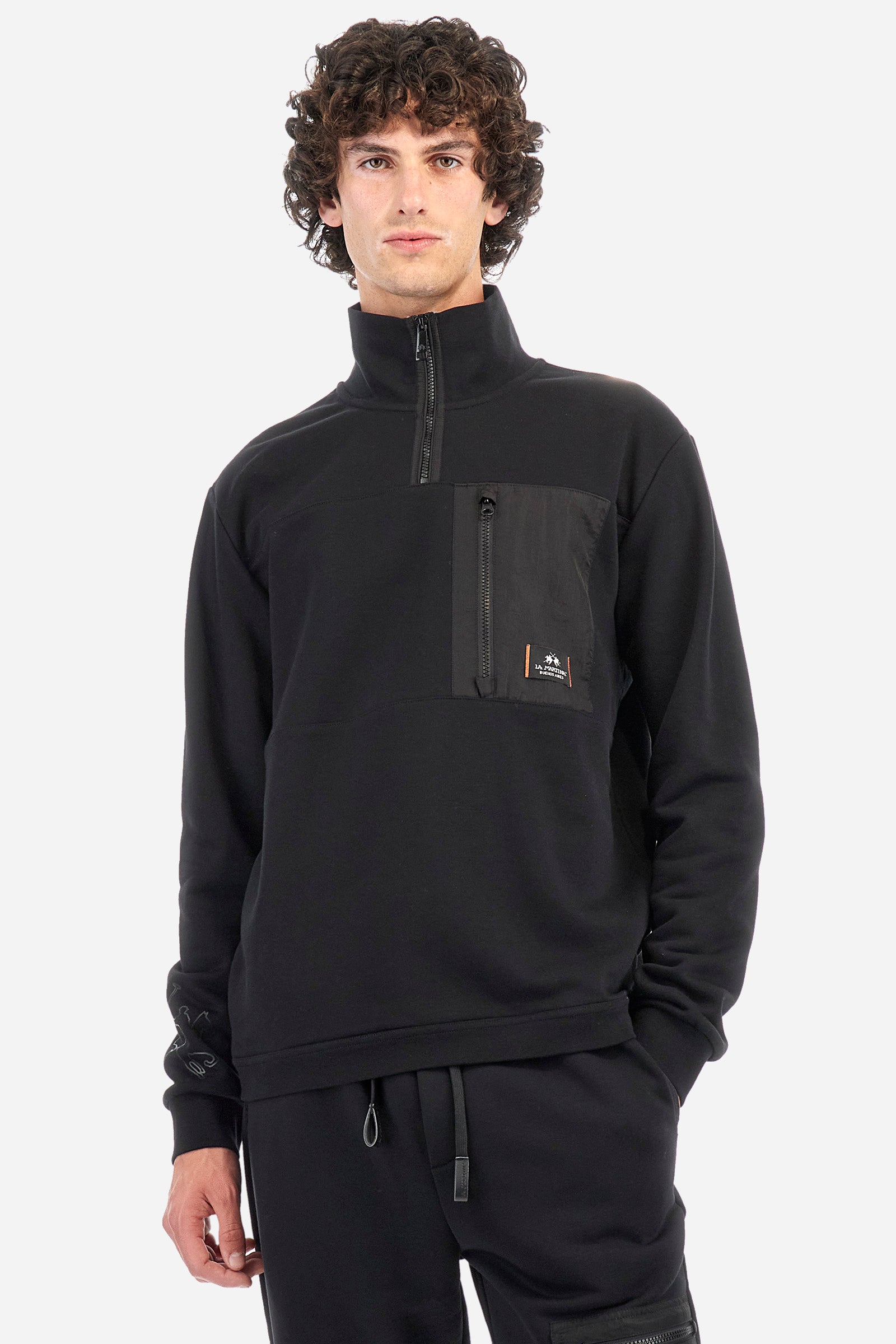 Regular fit cotton blend sweatshirt - Zaki