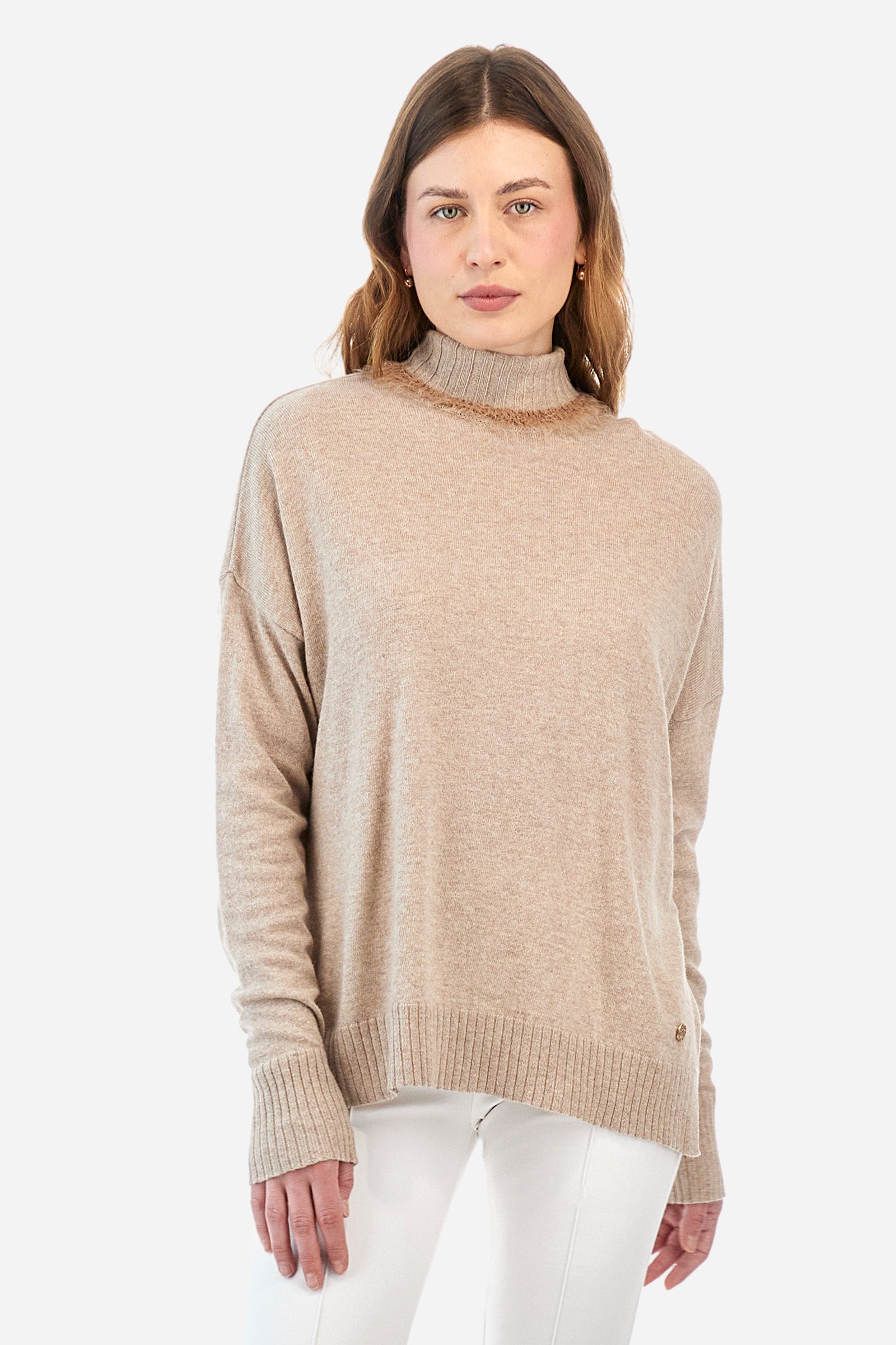 Pullover regular fit in misto lana - Zelene