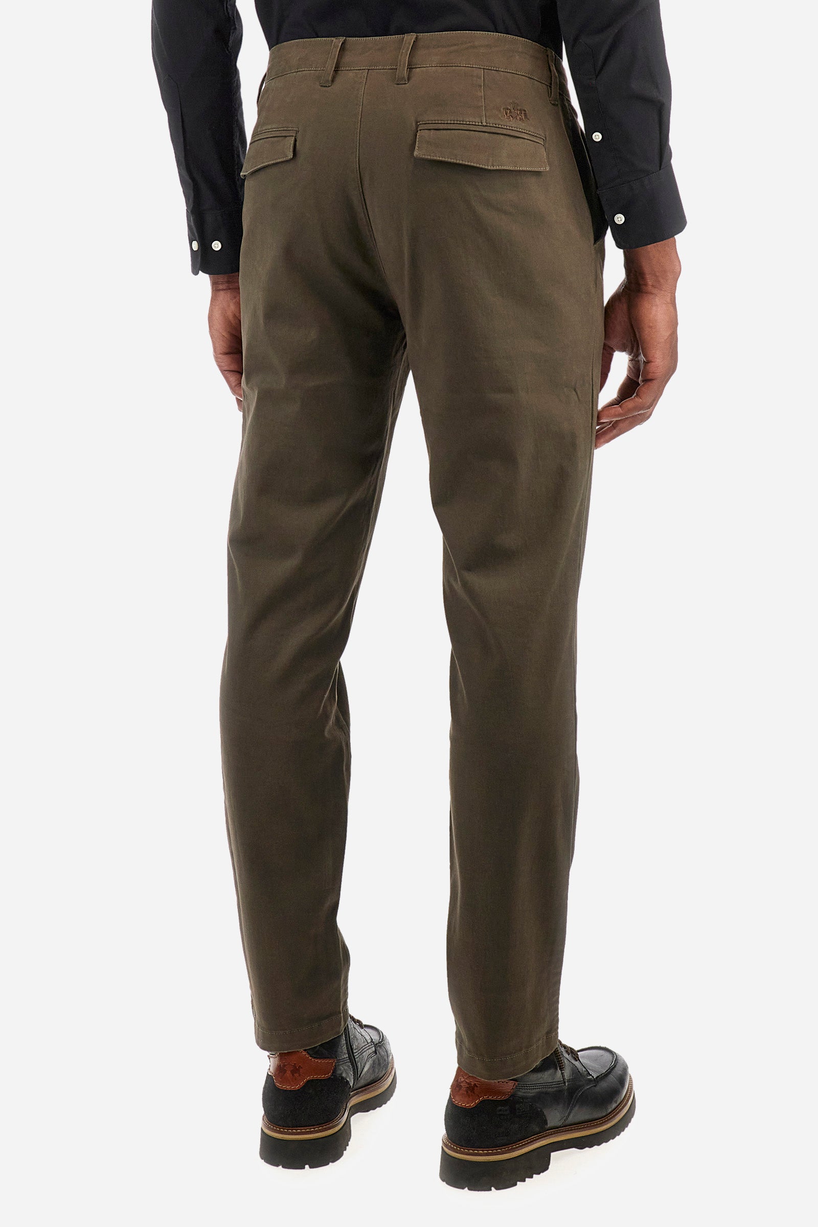 Regular fit stretch cotton chinos - Zenovio